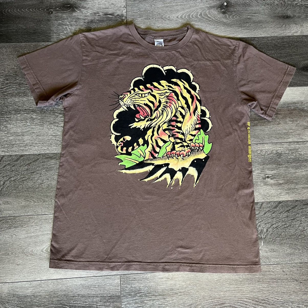 Ed Hardy Vintage 2000s Ed Hardy Studded Rhinestone Tiger Logo T Shirt Size US L / EU 52-54 / 3 - 1 Thumbnail