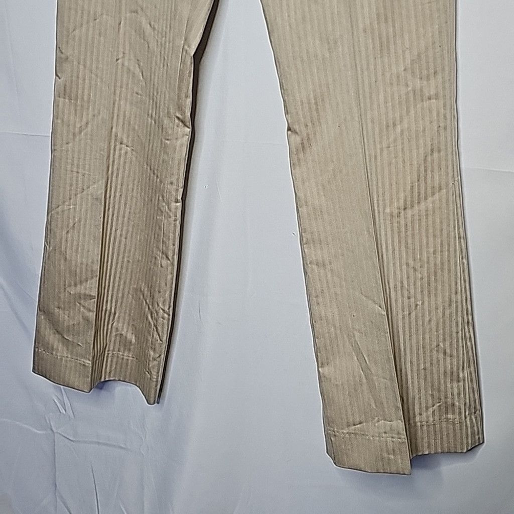 Antonio Melani pinstripe tan 2 pc pants blazer suit set sz 8