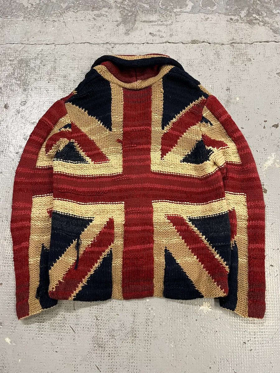 Polo Ralph Lauren 2000s Ralph Lauren Denim & Supply Wool UK Flag Buttoned Cardigan Sweater Size US S / EU 44-46 / 1 - 7 Thumbnail