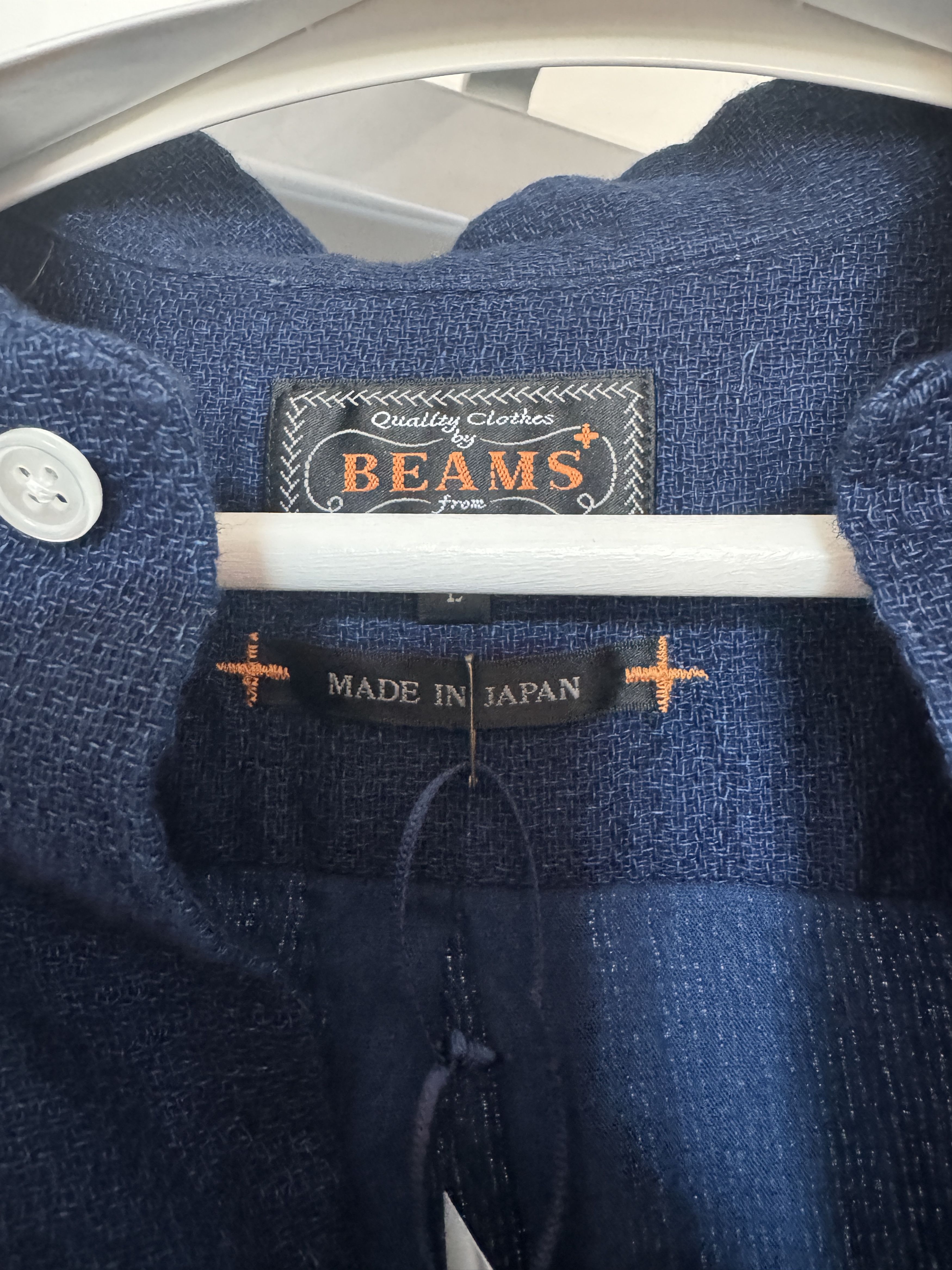 Open Button Down Indigo Panama Double Gauze Shirt