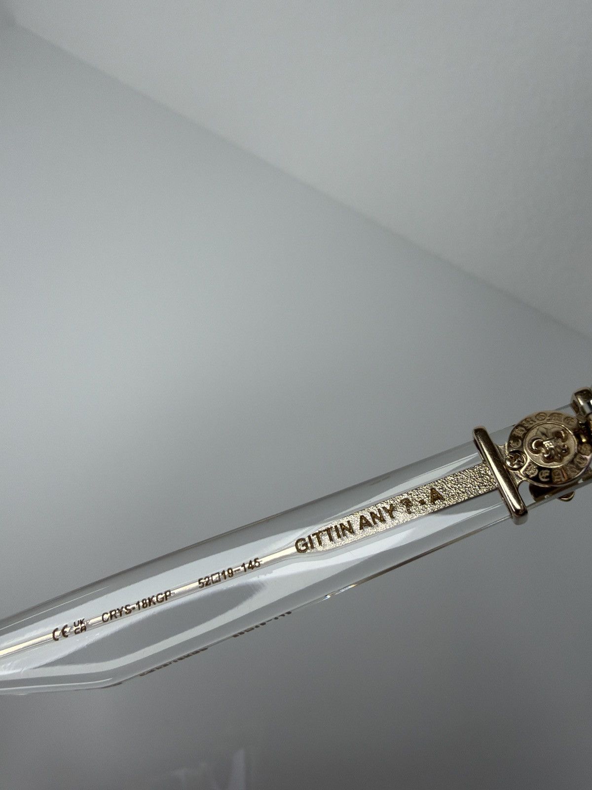Chrome Hearts Chrome Hearts Gittin Any? - A Crystal 18KGP New 52-19-145 Size ONE SIZE - 8 Thumbnail
