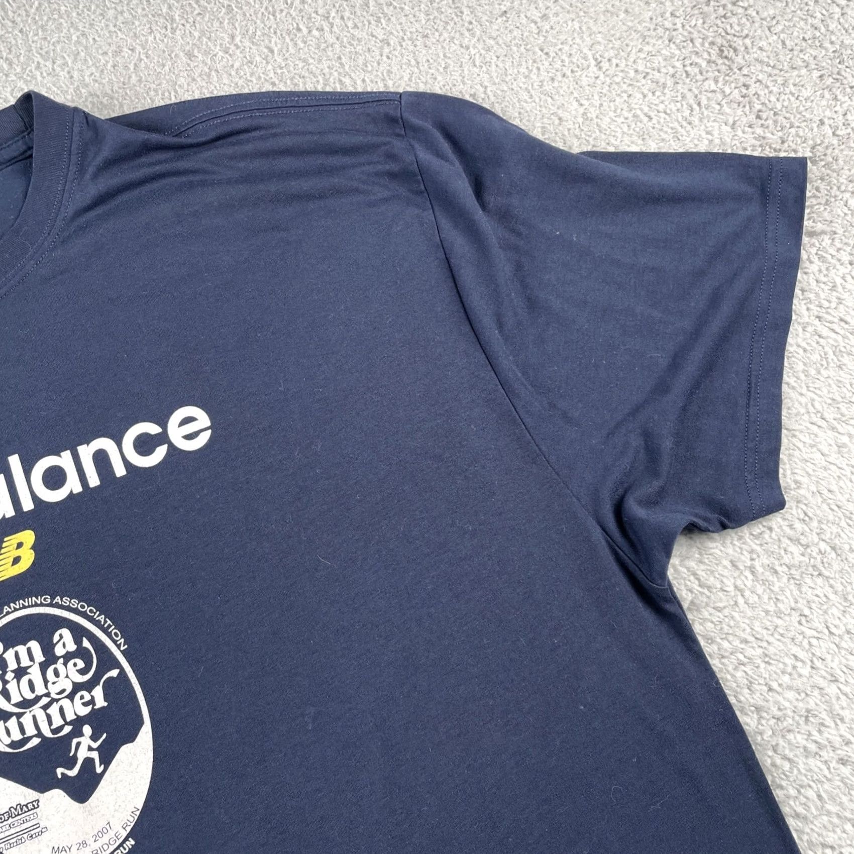 New Balance VINTAGE New Balance XL Race Crew Running Shirt Beverly 2007 Navy Blue Ridge Runner Men T-Shirt Crew Neck Short Sleeve Blue Size US XL / EU 56 / 4 - 7 Thumbnail