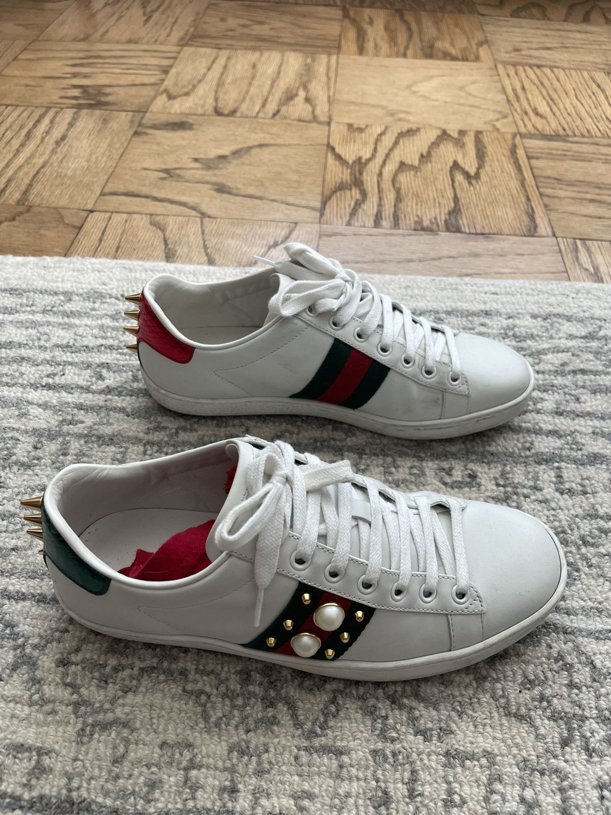 Gucci Ace Pearl Spike Sneakers - Main Image