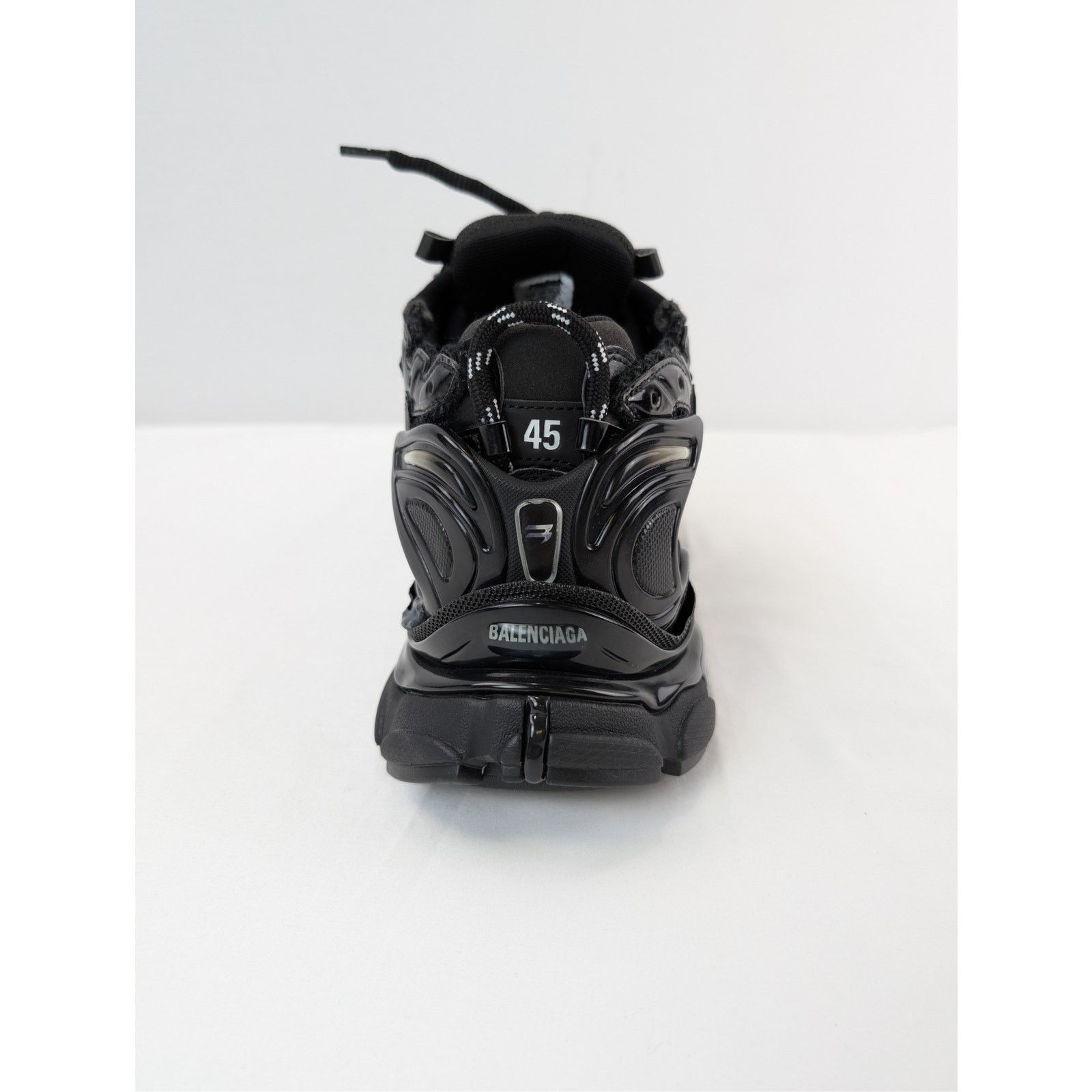 Balenciaga o1rshd1 Monocolor Mesh Rubber Runner Sneakers in Black Size US 12 / EU 45 - 17 Thumbnail
