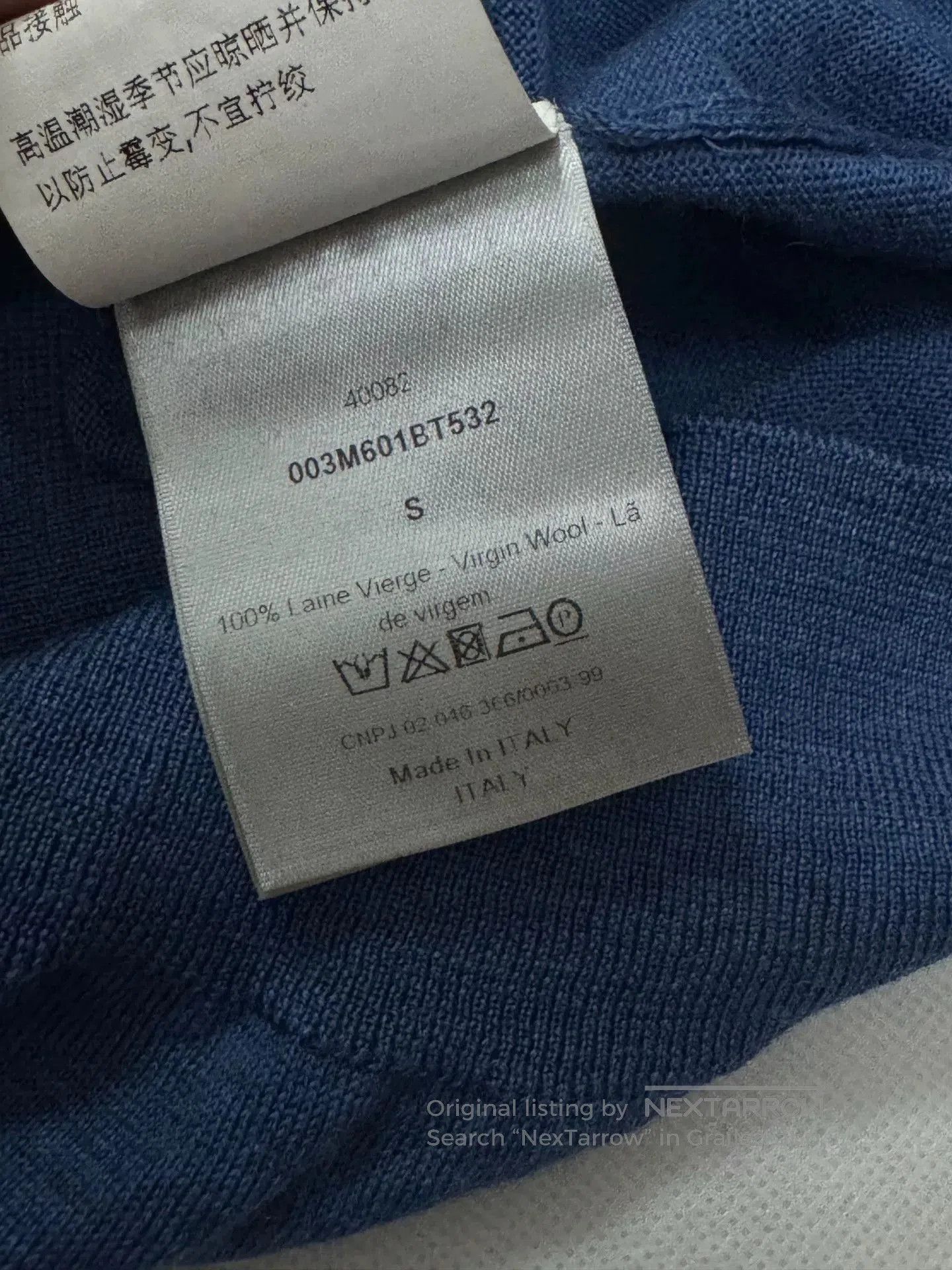 Dior Diorhomme Indigo Pure Wool Sweater. Size US S / EU 44-46 / 1 - 4 Thumbnail