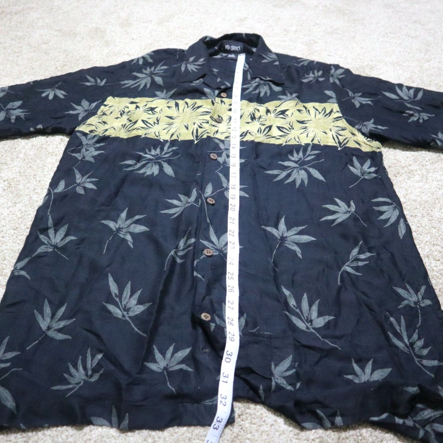 Asics PB Basics Shirt Women's L Black Button-Up Casual 100% Cotton Hawaiian Size L / US 10 / IT 46 - 7 Thumbnail