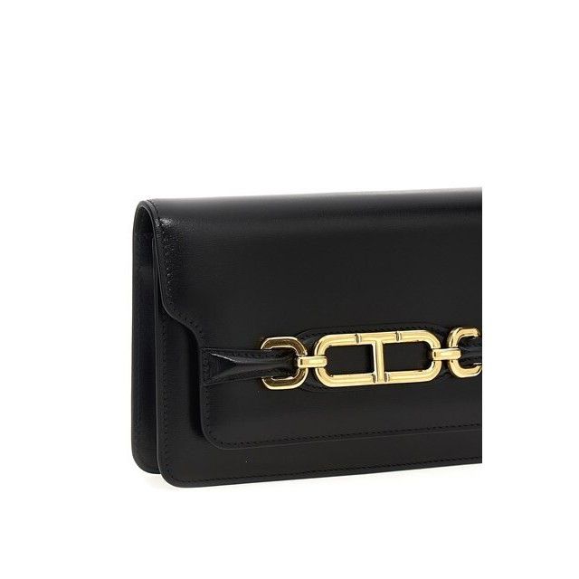 Tom Ford TOM FORD Whitney Palmellato Small Black Leather Shoulder Bag Size ONE SIZE - 3 Thumbnail