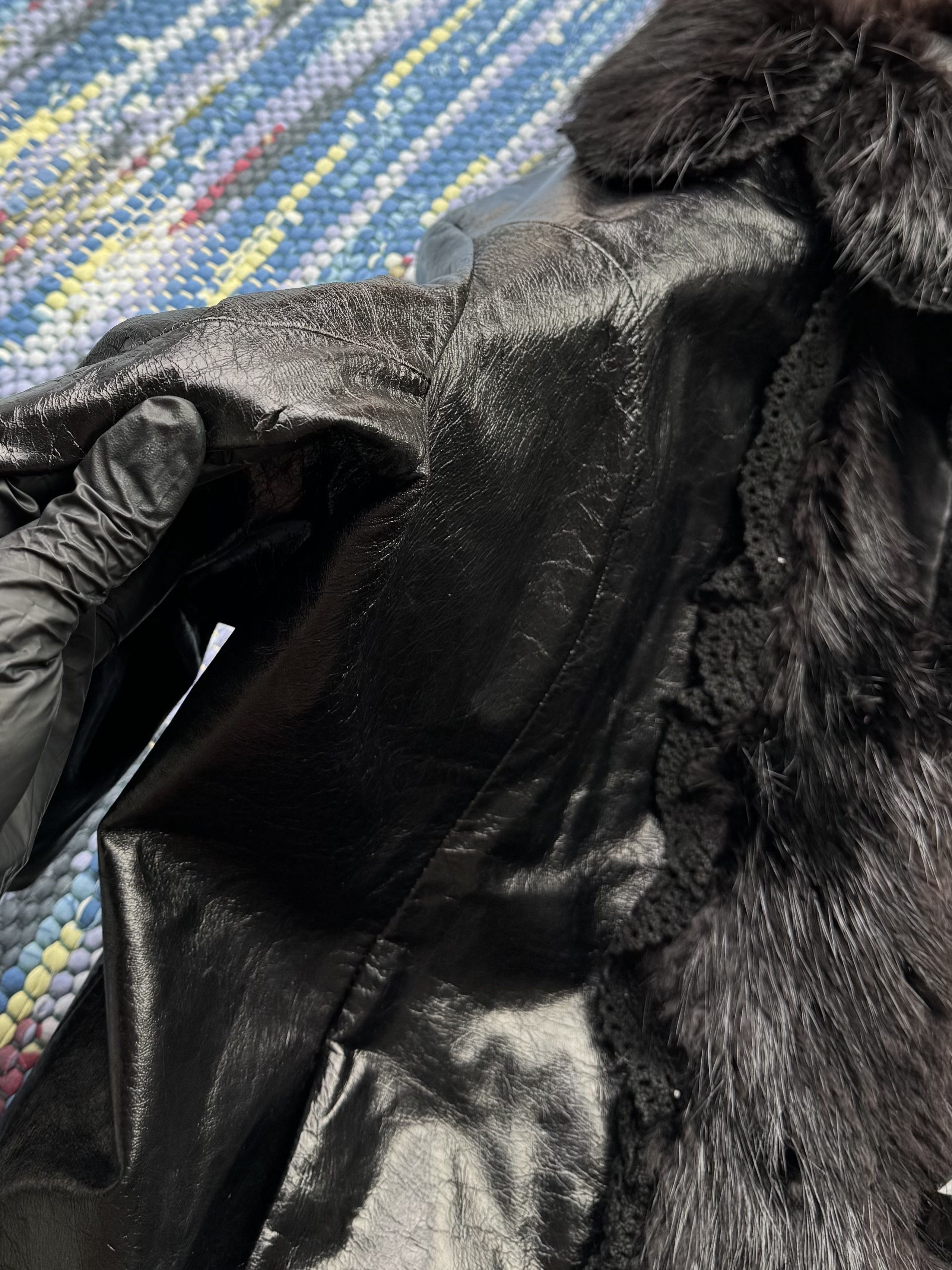 Japanese Brand Vintage Leather Jacket With Real Fur Details D15(A788)(598) Size L / US 10 / IT 46 - 4 Thumbnail