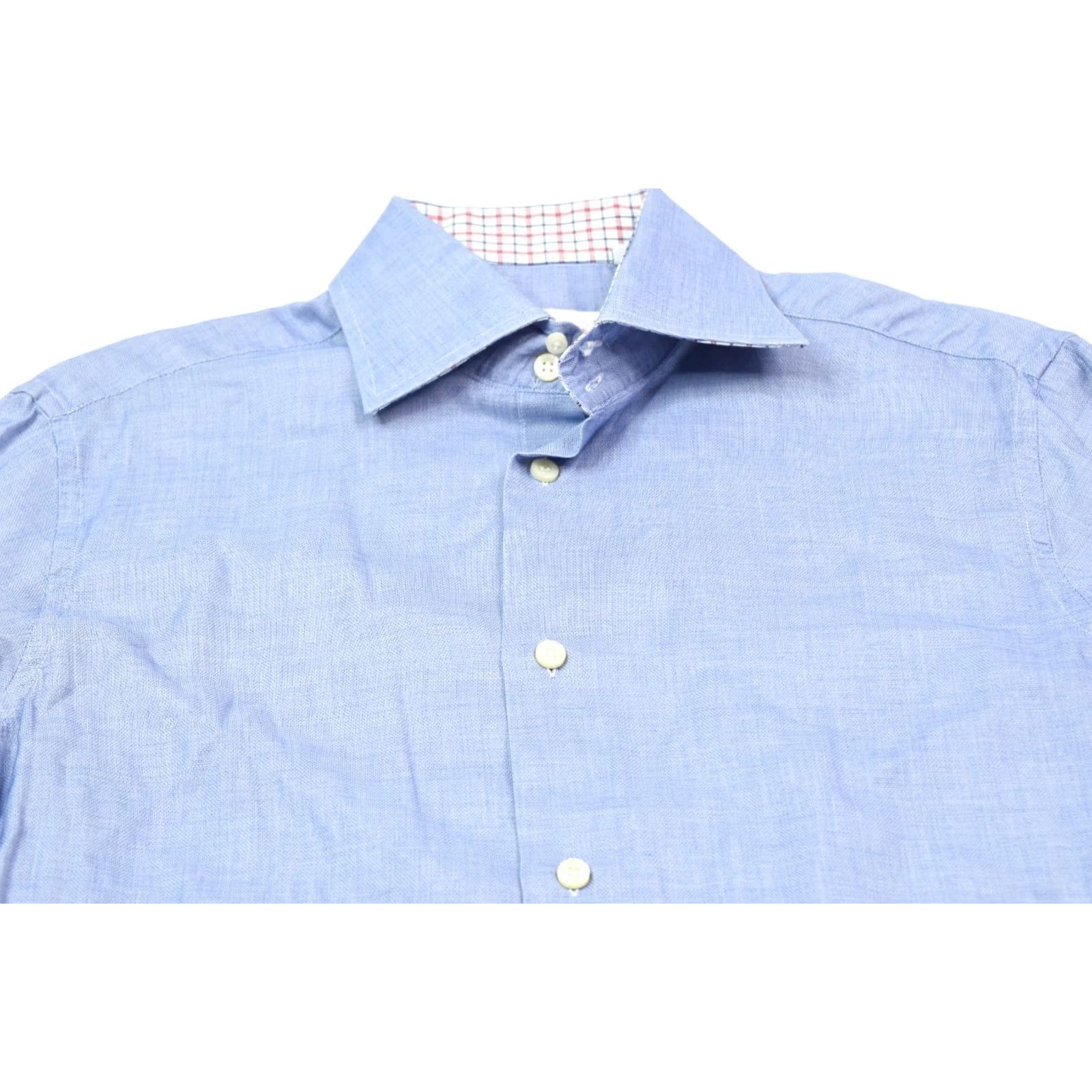 Vintage Eredi Pisano Shirt Blue Cotton Woven Long Sleeve Classic French Cuff 15.75 Mens Shirt Size US L / EU 52-54 / 3 - 3 Thumbnail