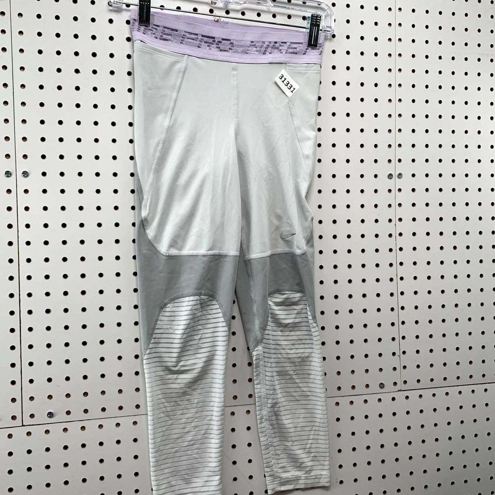 Nike Nike Pro Crop Active Leggings Womens XS White Dri-Fit 24x22 Tights Skinny Baroque? Size 26" / US 2 / IT 38 - 4 Thumbnail