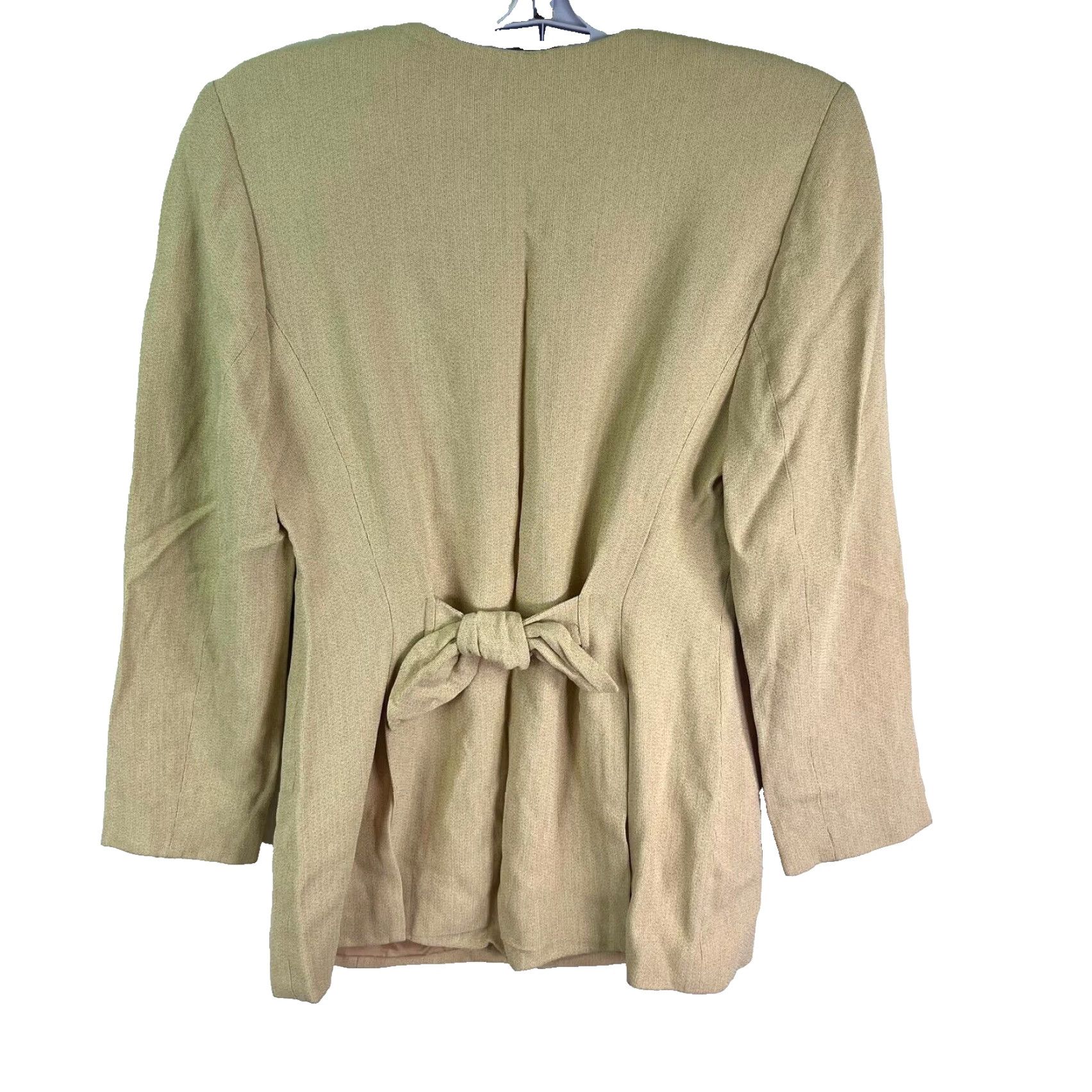 Vintage VINTAGE Apriori Textured Shawl Blazer Womens Size 6 Beige 90s Designer Size M / US 6-8 / IT 42-44 - 7 Thumbnail