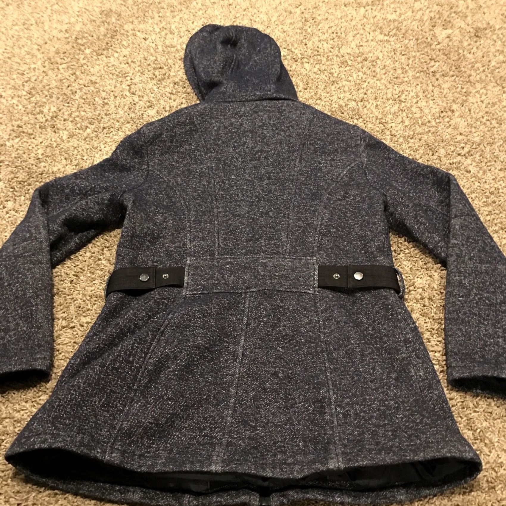 Jones New York Jones New York Womens Coat S Full Zip Navy Blue Cotton Blend Coat, Zipper, Casual, Winter, Classic, Knit Size S / US 4 / IT 40 - 3 Thumbnail