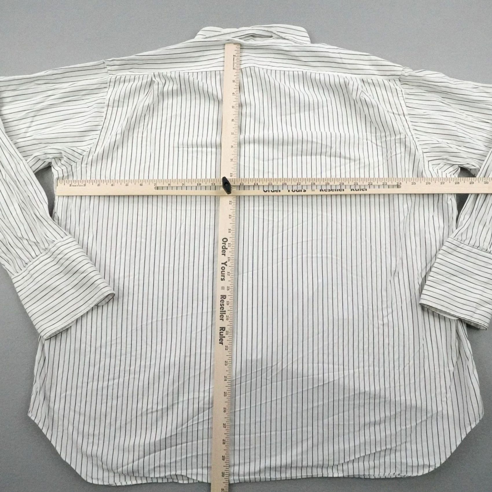 Vintage VINTAGE Gitman Bros Shirt Mens 3XL White Striped Button-Up Frontier 19-35 Big & Tall Long Sleeve Collared 100% Cotton Relaxed Mens Size US XXL / EU 58 / 5 - 6 Thumbnail