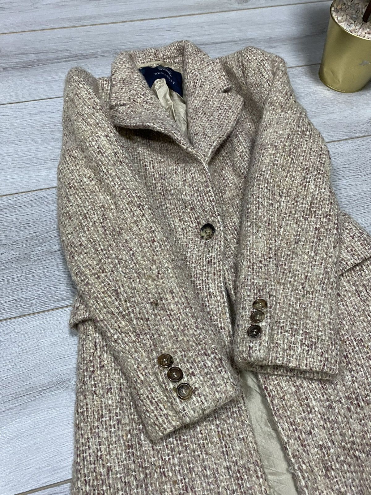 Burberry Burberry London made in Italy wool tweed coat jacket Size S / US 4 / IT 40 - 5 Thumbnail