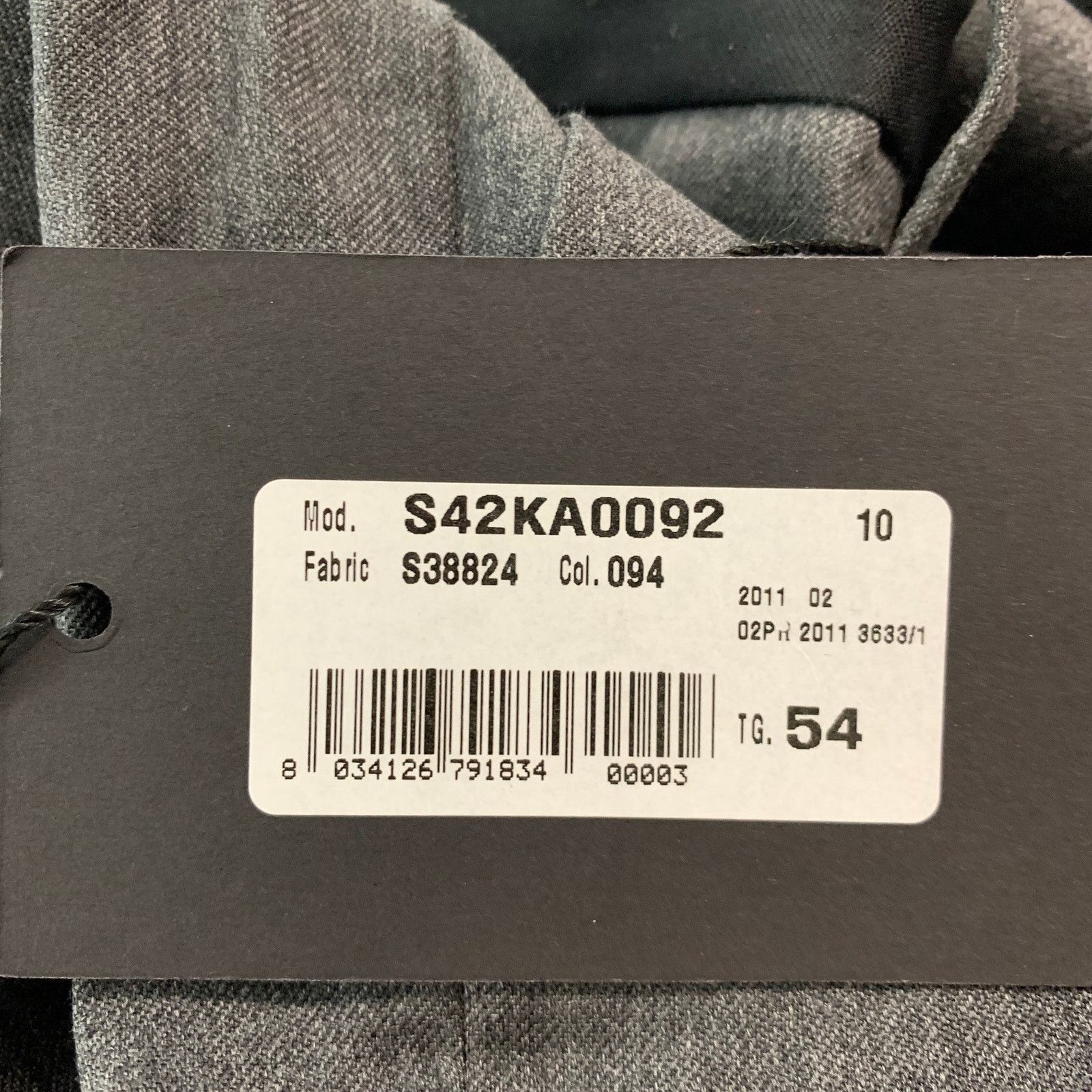 Viktor & Rolf VIKTOR & ROLF Grey Black Solid Wool Zip Fly Dress Pants Size US 38 / EU 54 - 5 Thumbnail
