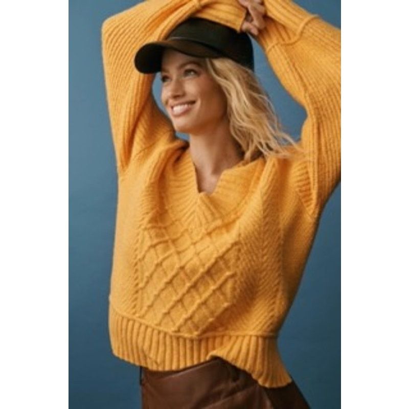 Anthropologie Maeve Anthropologie Oversized Tillie V-Neck Sweater Size Med Size M / US 6-8 / IT 42-44 - 1 Thumbnail