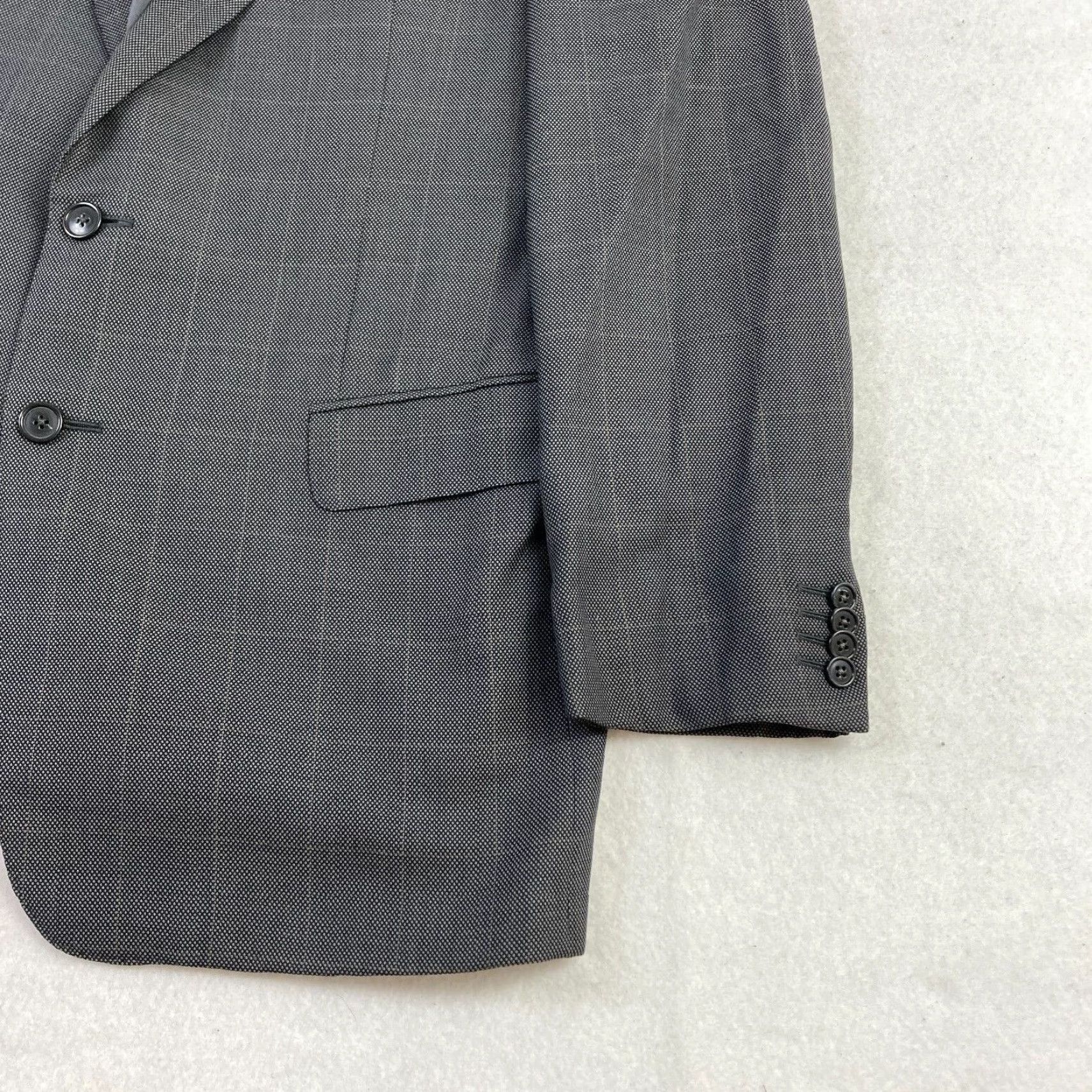 Ermenegildo Zegna Ermenegildo Zegna Blazer Sport Coat Mens 40 Gray Wool Silk Check 2 Button Italy Size 40R - 3 Thumbnail