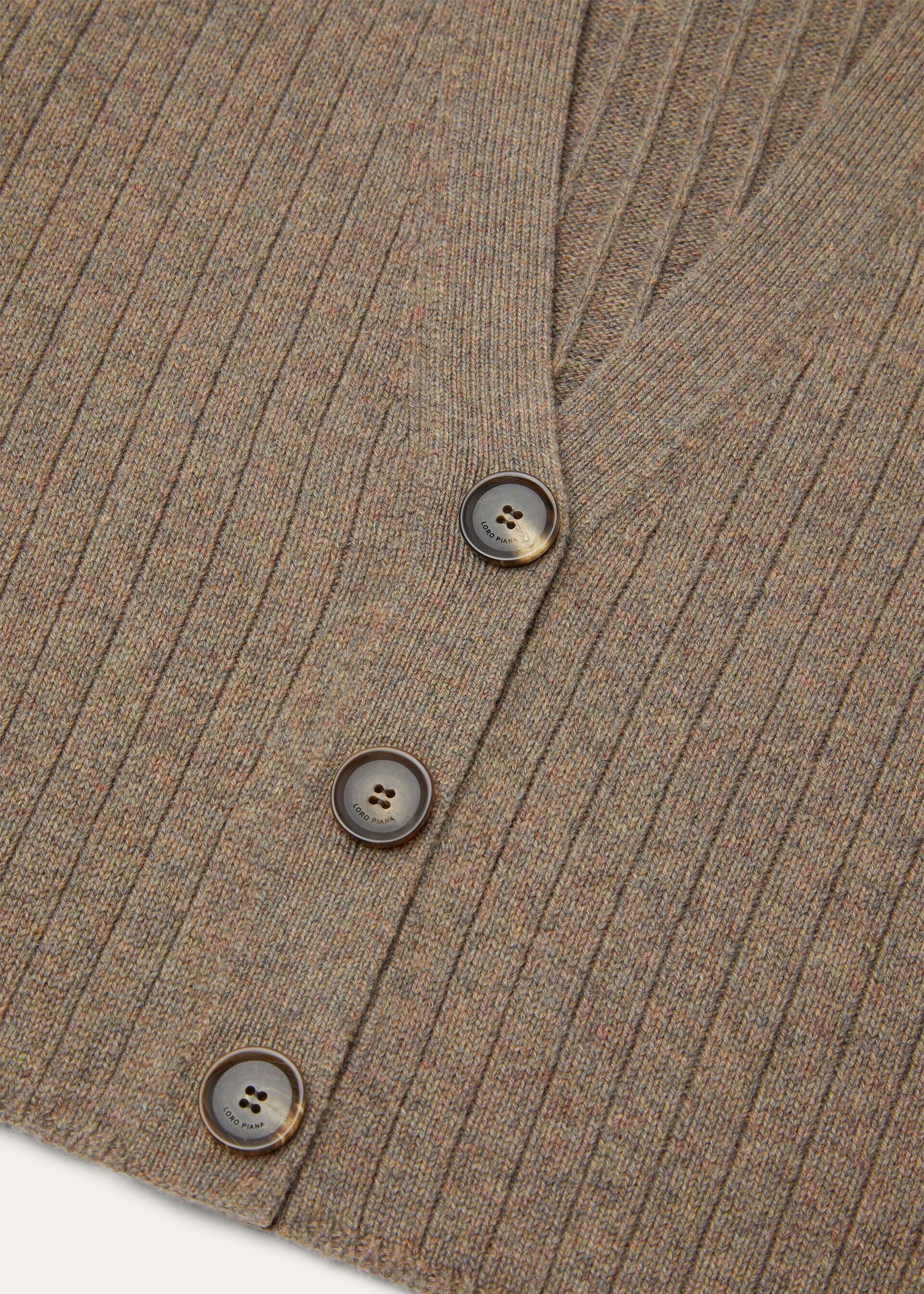 Loro Piana os11x0426 FAQ9056 Baby Coste Cardigan Licorice Root Melange Size L / US 10 / IT 46 - 7 Thumbnail