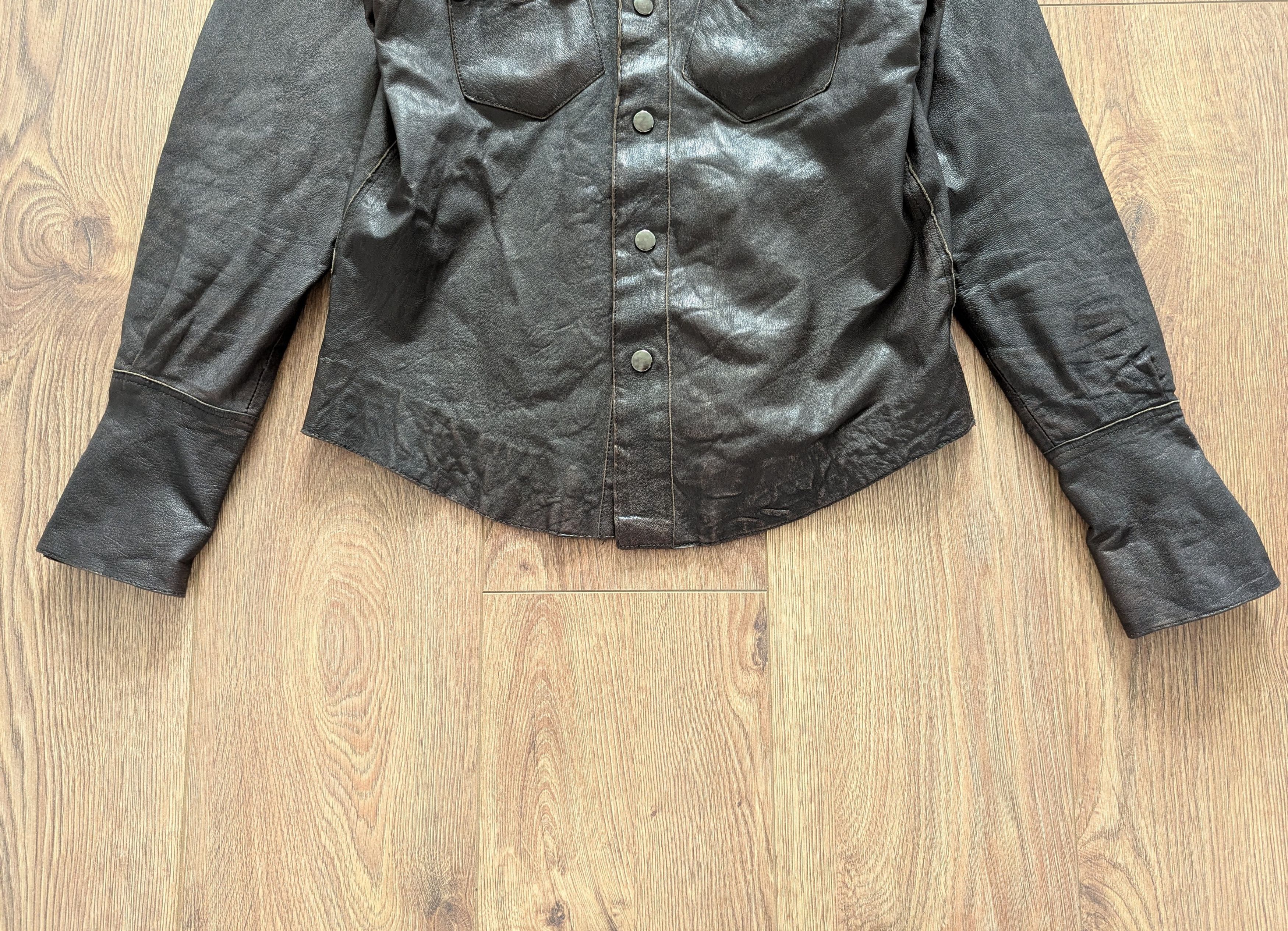 ALLSAINTS Rock Shirt Leather Clothing Slim Fit Dark Brown