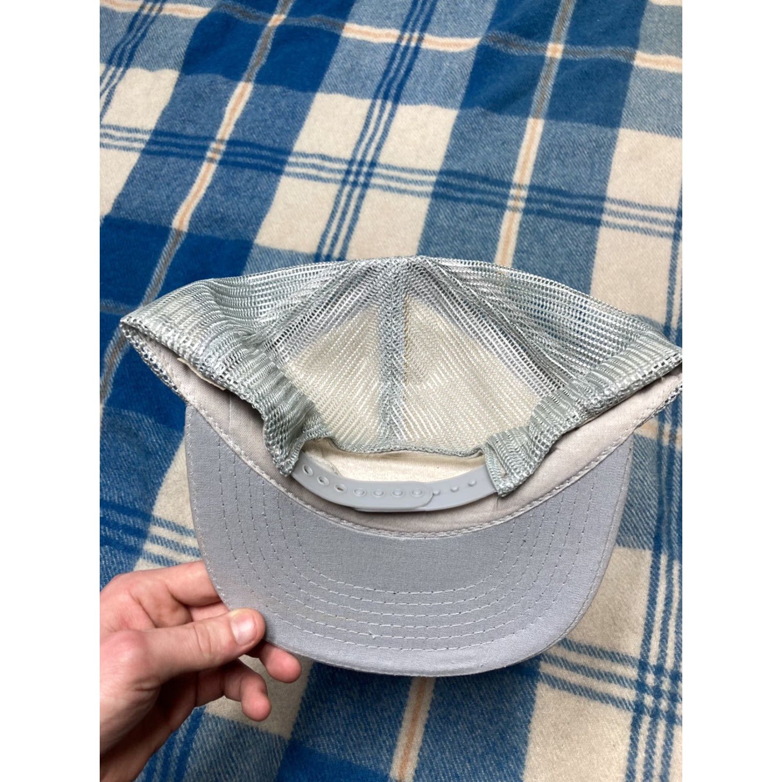 Vintage VINTAGE K-Brand Trucker Hat Eagle Pennant Winner MFG Korea Cap Gray Adjustable Men Size ONE SIZE - 3 Thumbnail