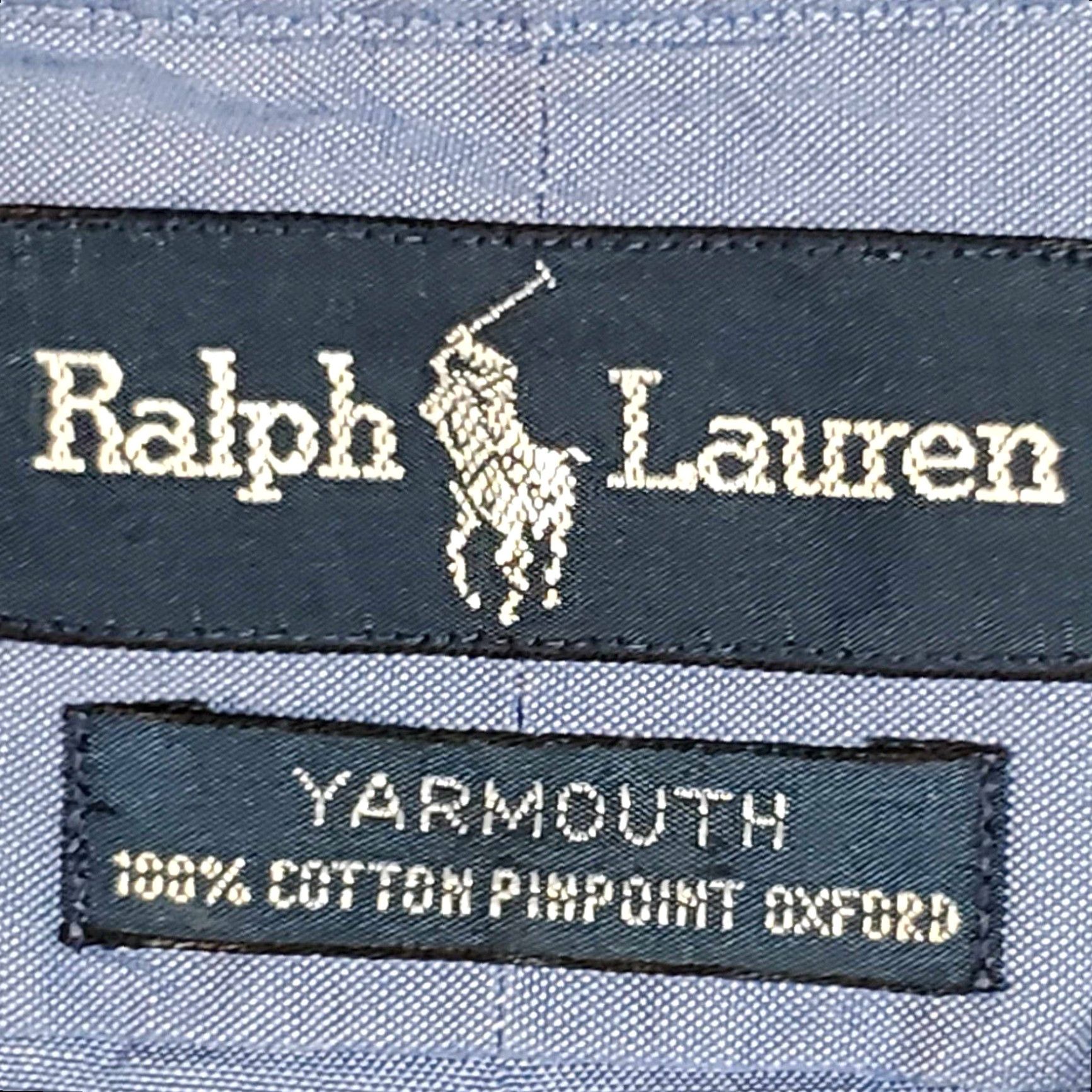 Polo Ralph Lauren VINTAGE Polo Ralph Lauren Button Up Shirt XL Blue Cotton Knit Solid Long Sleeve Men Button-Down Collar 23” Pit - Pit Size US XL / EU 56 / 4 - 3 Thumbnail