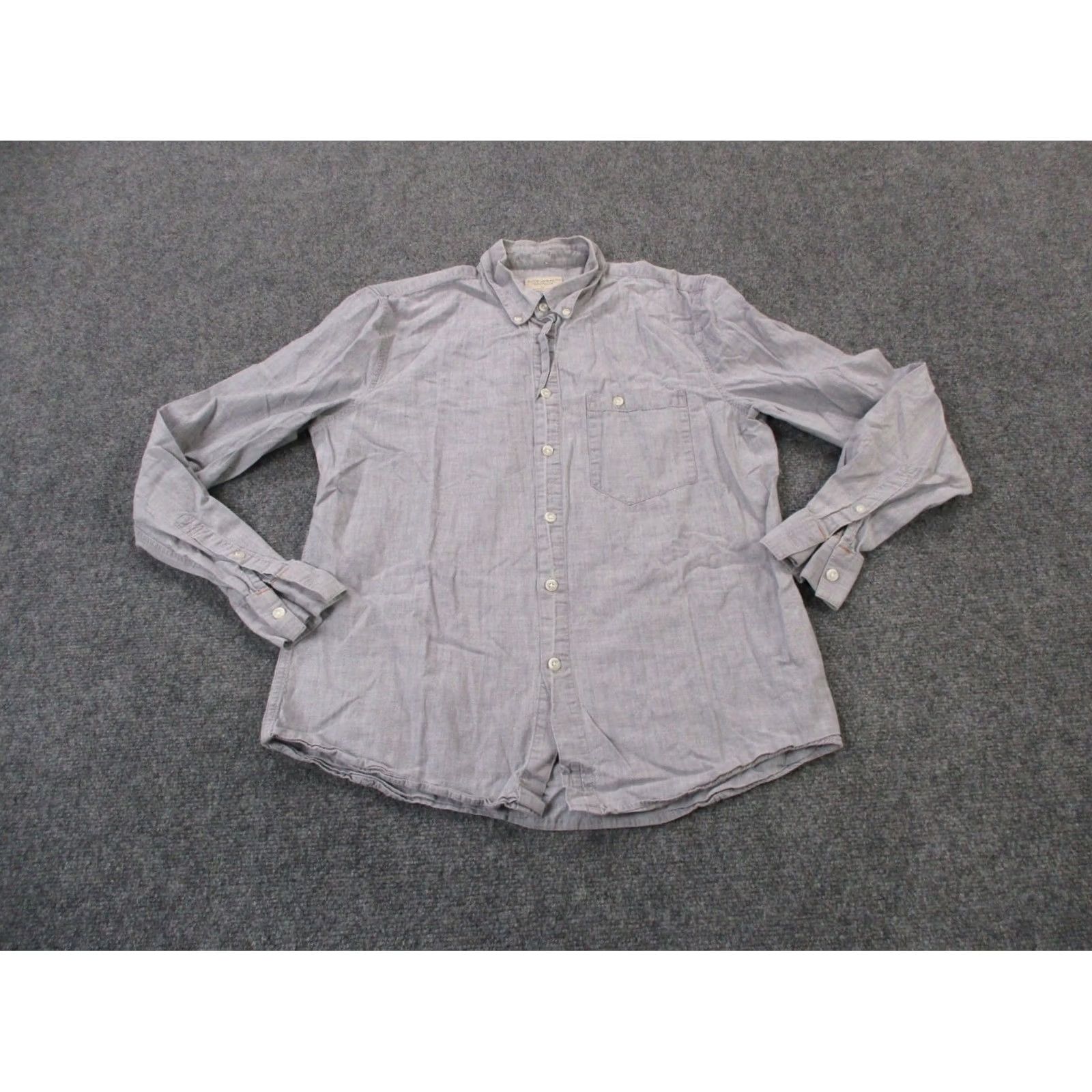 Nudie Jeans Nudie Jeans Shirt Mens M Blue Chambray Lightweight Casual Button-Up Cotton Long Sleeve Size US M / EU 48-50 / 2 - 2 Thumbnail