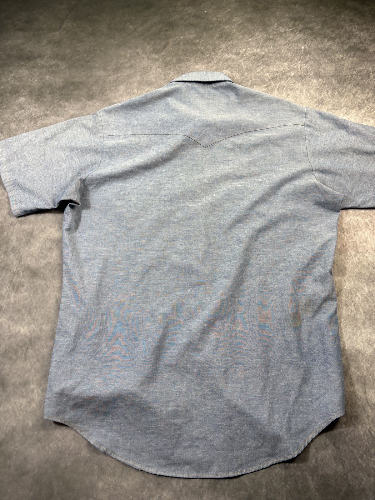 Sears × Vintage 70s Vintage Chambray Button Up 80s Sears Roebucks Denim Polo Size US L / EU 52-54 / 3 - 13 Thumbnail