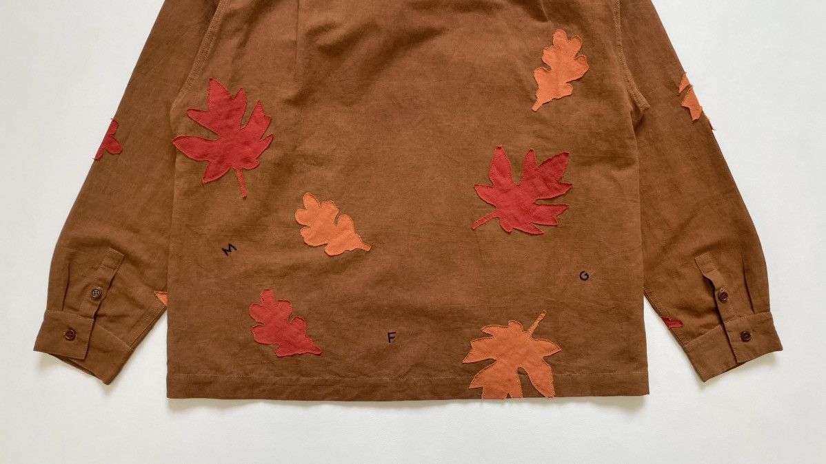 Story Mfg. Brown Linen ‘Leaf Patch Details’ Shirt Size US M / EU 48-50 / 2 - 20 Thumbnail