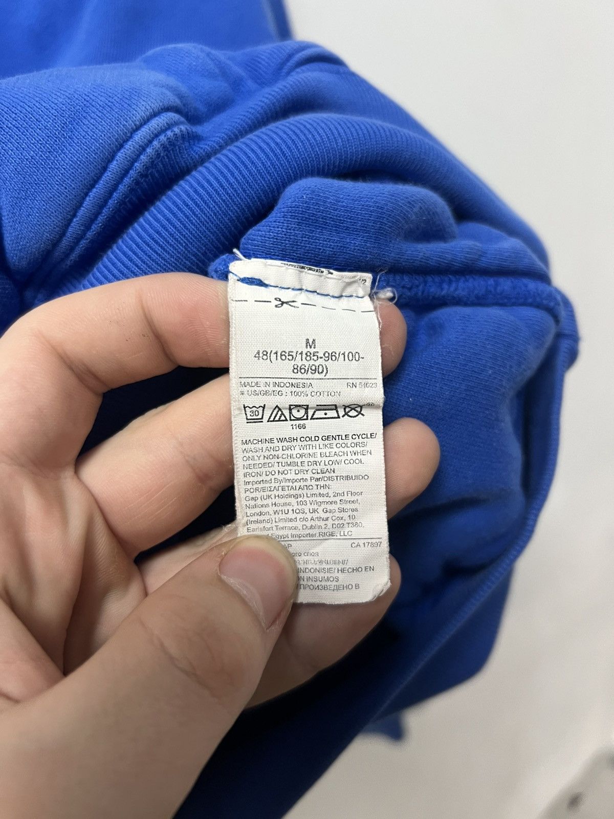 Balenciaga × Gap × Yeezy Yeezy Gap Hoodie Blue Mens Size M Size US M / EU 48-50 / 2 - 7 Thumbnail