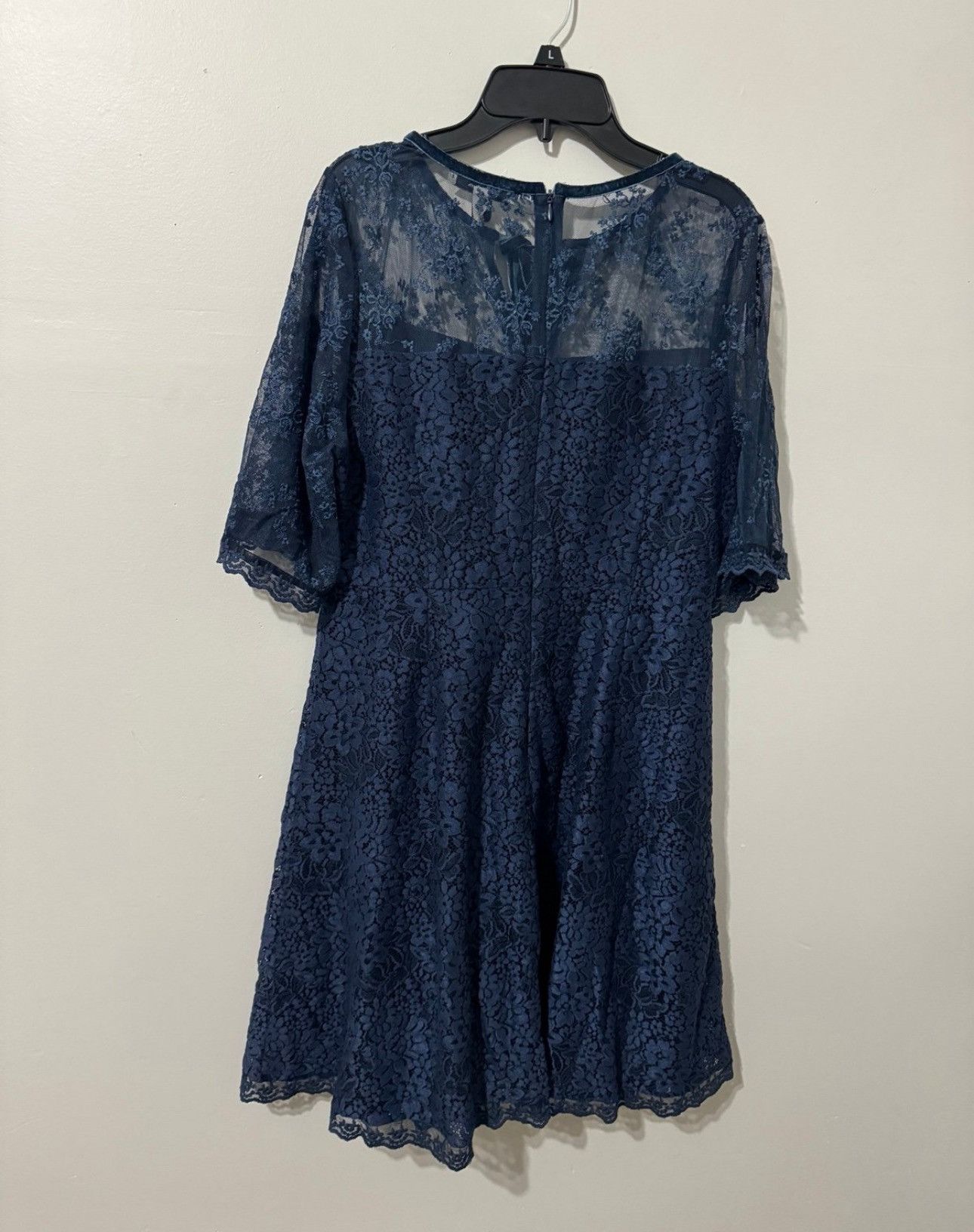 Other Ella Moon Navy Blue Floral Lace Dress Size L Size L / US 10 / IT 46 - 2 Thumbnail