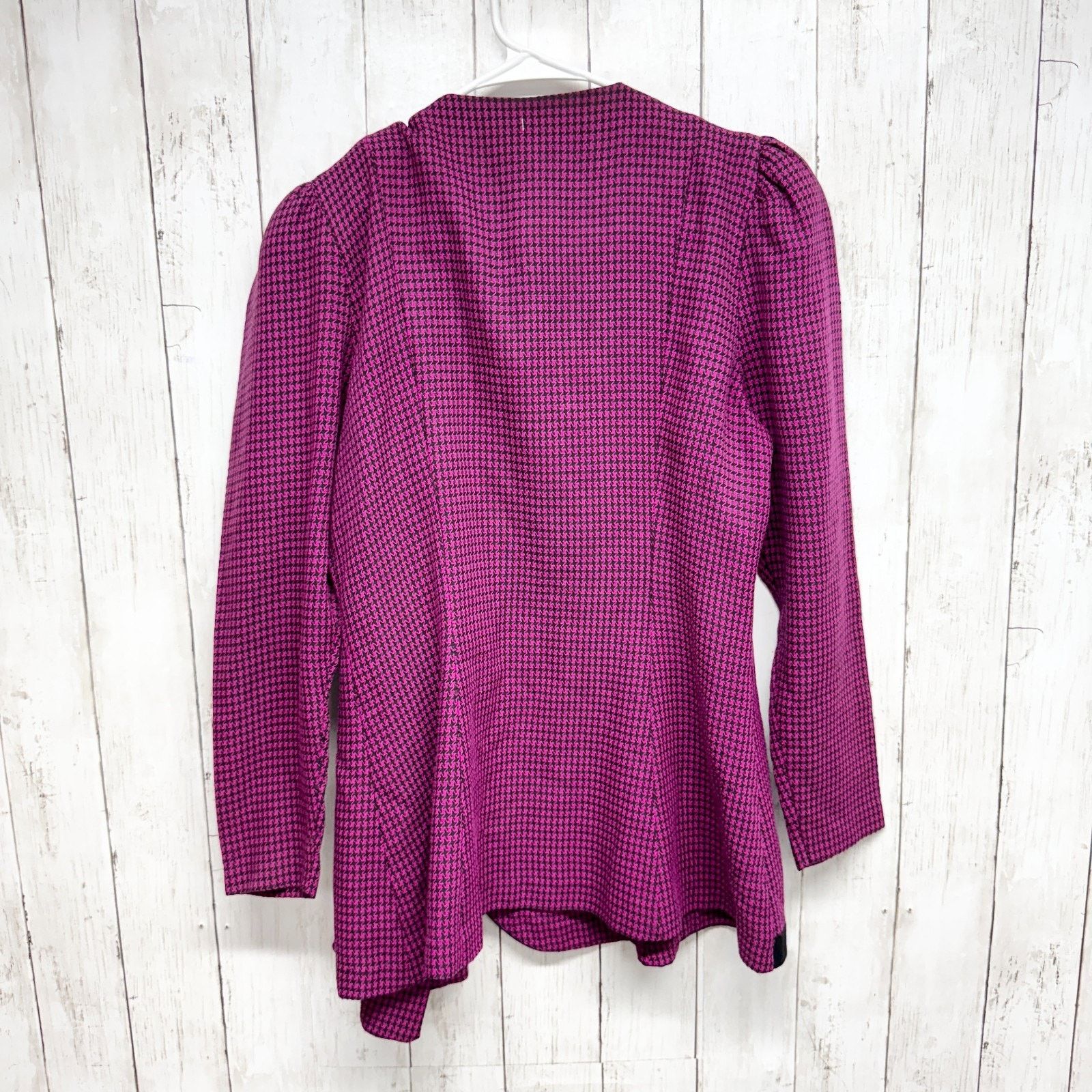 Vintage Vtg Jacket Women Chest 39" Houndstooth Long Sleeve Blazer Size L / US 10 / IT 46 - 2 Thumbnail