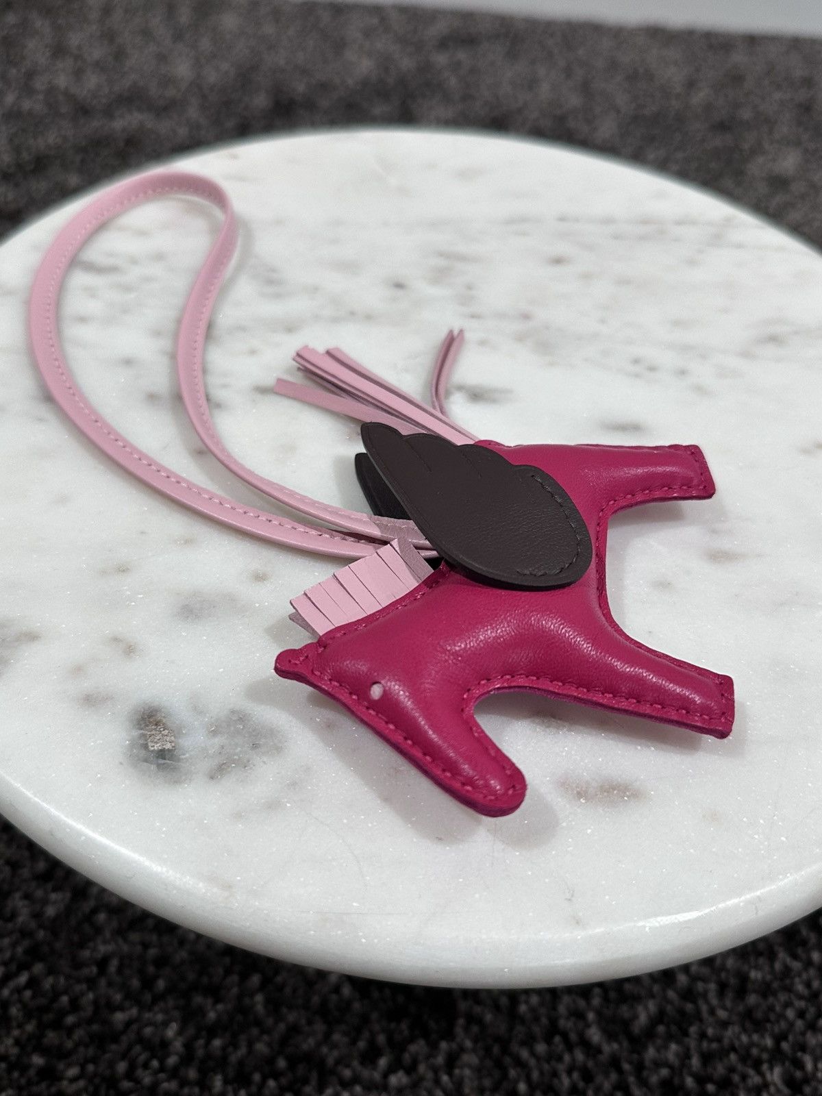 Hermes Hermes Pink/Red Leather MM Rodeo Pegasus Horse Bag Charm Size ONE SIZE - 4 Thumbnail
