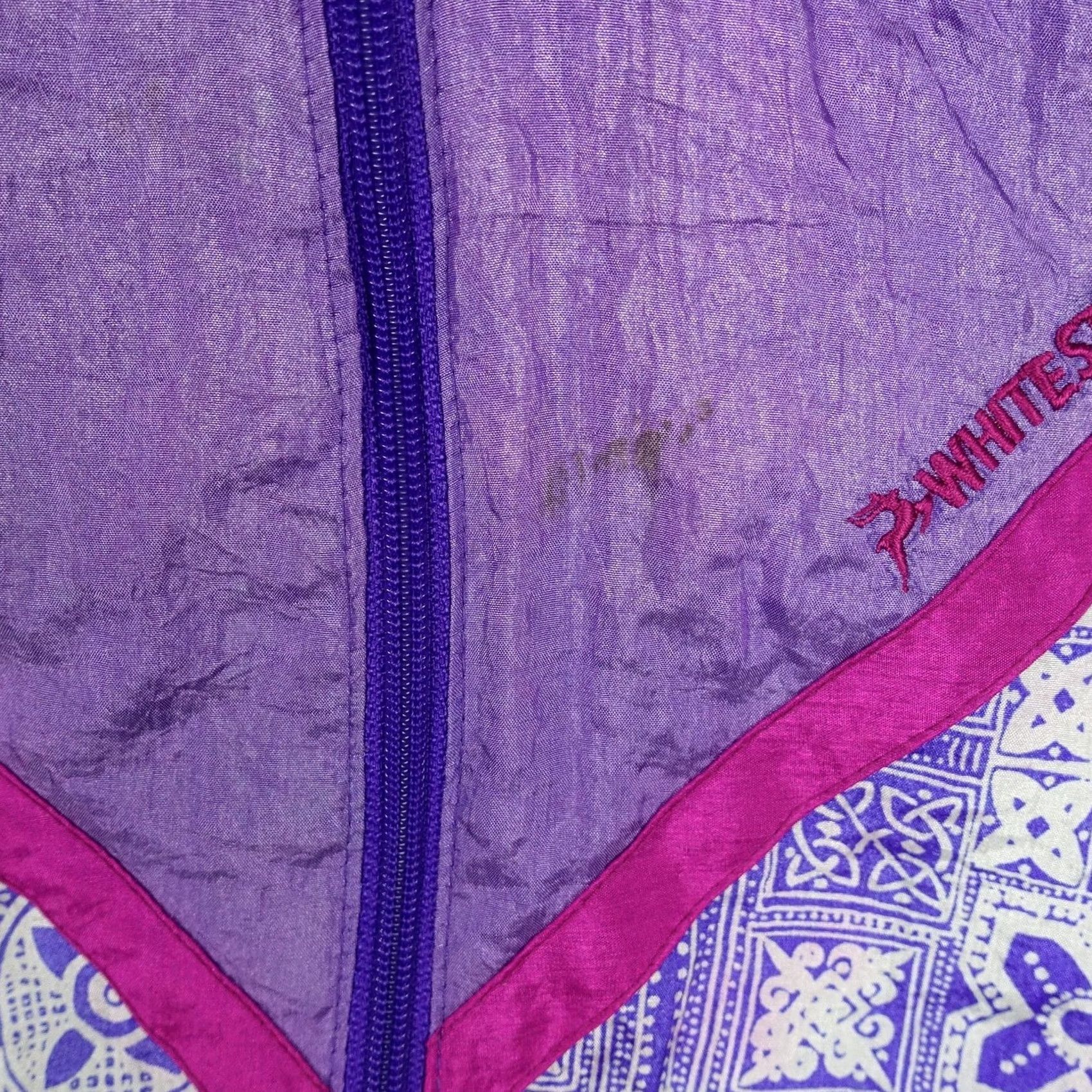 Vintage VINTAGE White Stag Jacket Womens XL Purple Geometric Windbreaker 90s Nylon Full Zip Pockets Size XL / US 12-14 / IT 48-50 - 5 Thumbnail