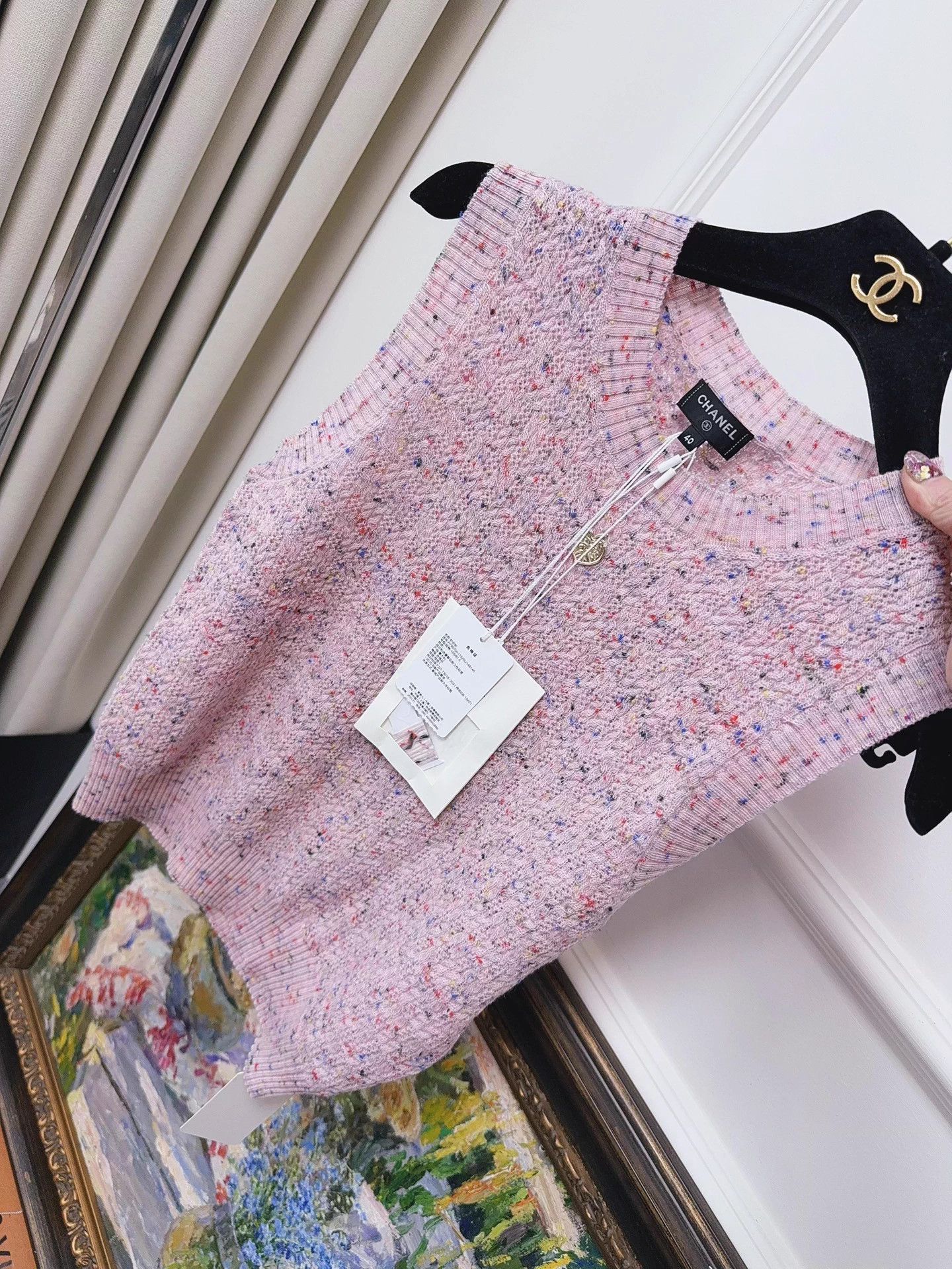 Chanel Chanel 25A Pink Mix Crewneck Knit Camisole 40 Size M / US 6-8 / IT 42-44 - 6 Thumbnail