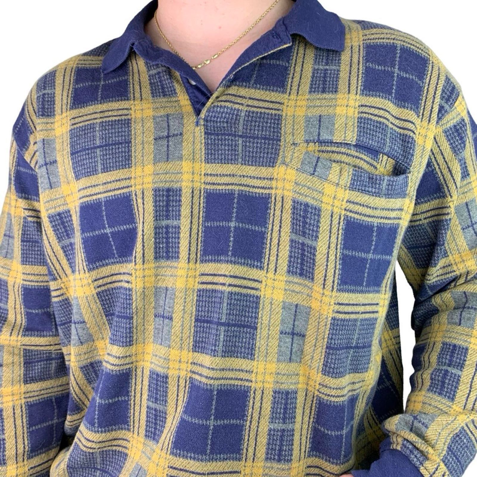 Japanese Brand × Vintage Vintage 90s Patterned Collared Long Sleeve Sweater Size US L / EU 52-54 / 3 - 2 Thumbnail