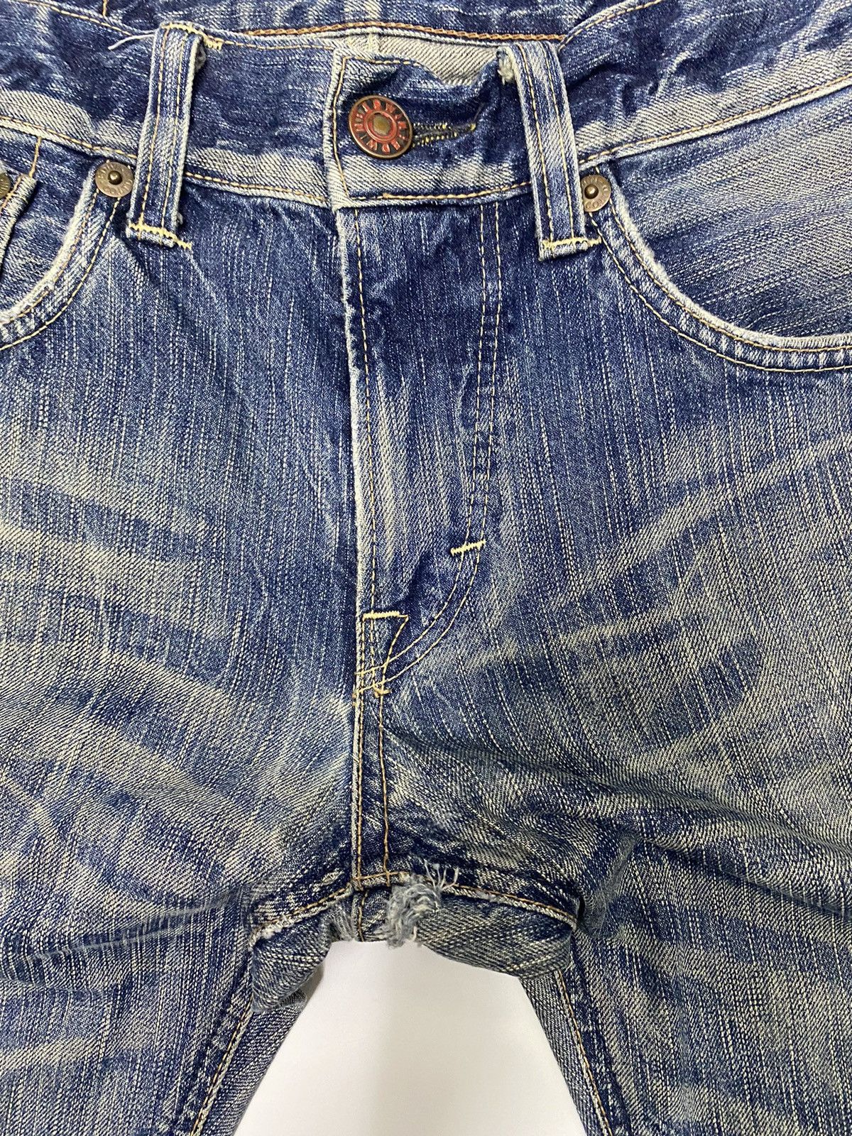 Edwin 🔥FLARE JEANS EDWIN 503 BLUE TRIP DISTRESSED DENIM JEANS Size US 32 / EU 48 - 11 Thumbnail
