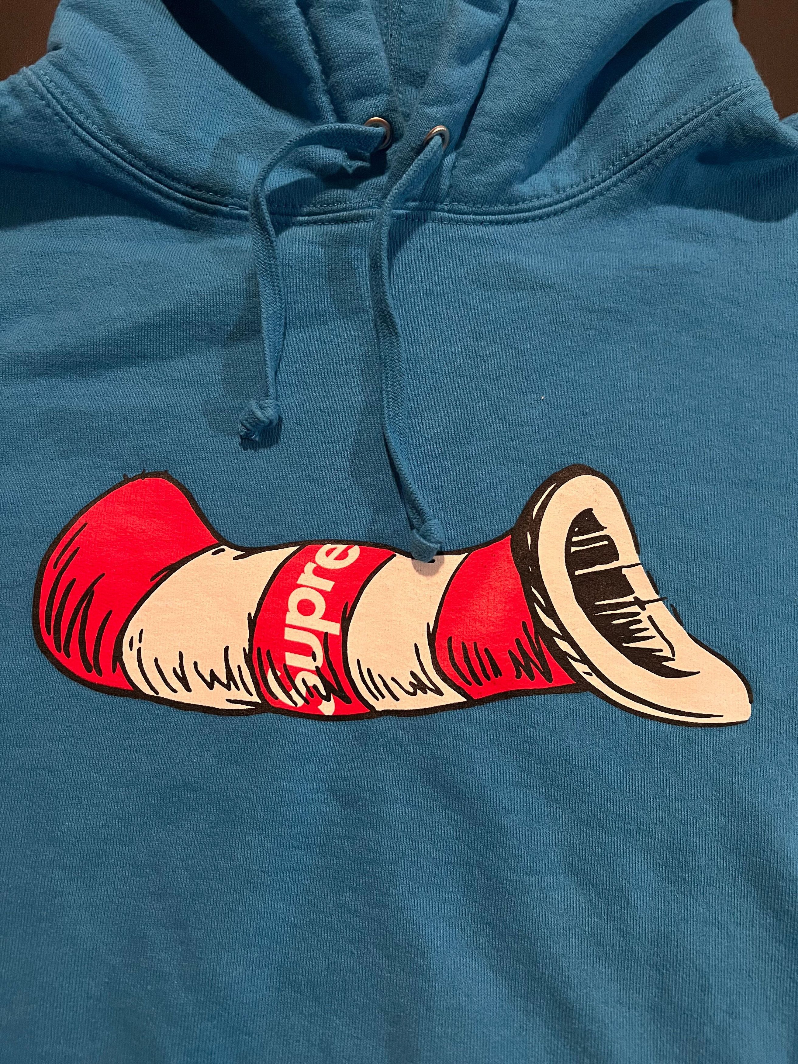 Supreme Supreme Blue Cat In The Hat Hoodie Sweatshirt Medium Size US M / EU 48-50 / 2 - 2 Thumbnail