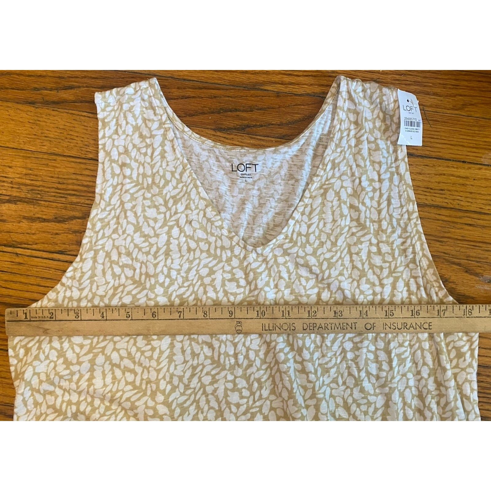 Loft NWT LOFT Tank Shirt Women’s Large Beige Size L / US 10 / IT 46 - 6 Thumbnail