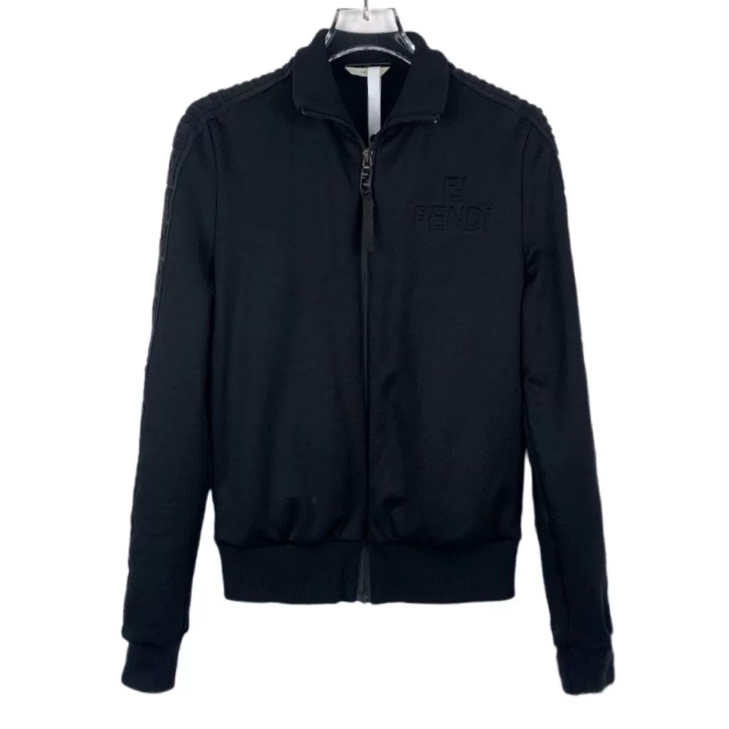 Fendi fendi black logo zip sports jacket Size US M / EU 48-50 / 2 - 1 Thumbnail