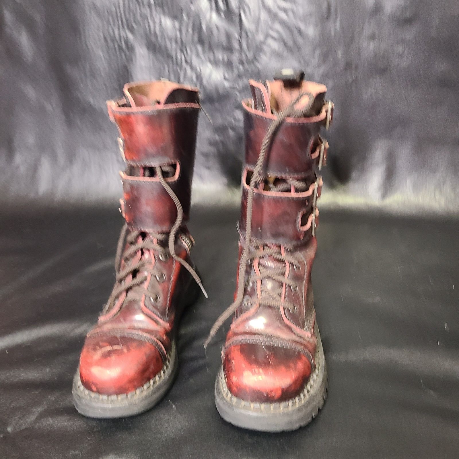 Demonia Cult Demonia Attack Brown, red Combat Boots size 6.5 Size US 6.5 / IT 36.5 - 8 Thumbnail