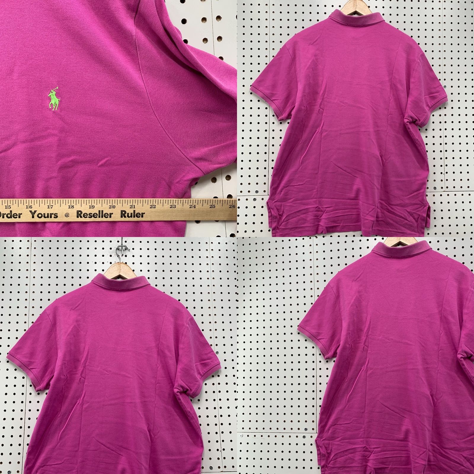 Polo Ralph Lauren Polo Ralph Lauren Polo Shirt Adult Large Pink Green Pony Short Sleeve Mens Size US L / EU 52-54 / 3 - 9 Thumbnail