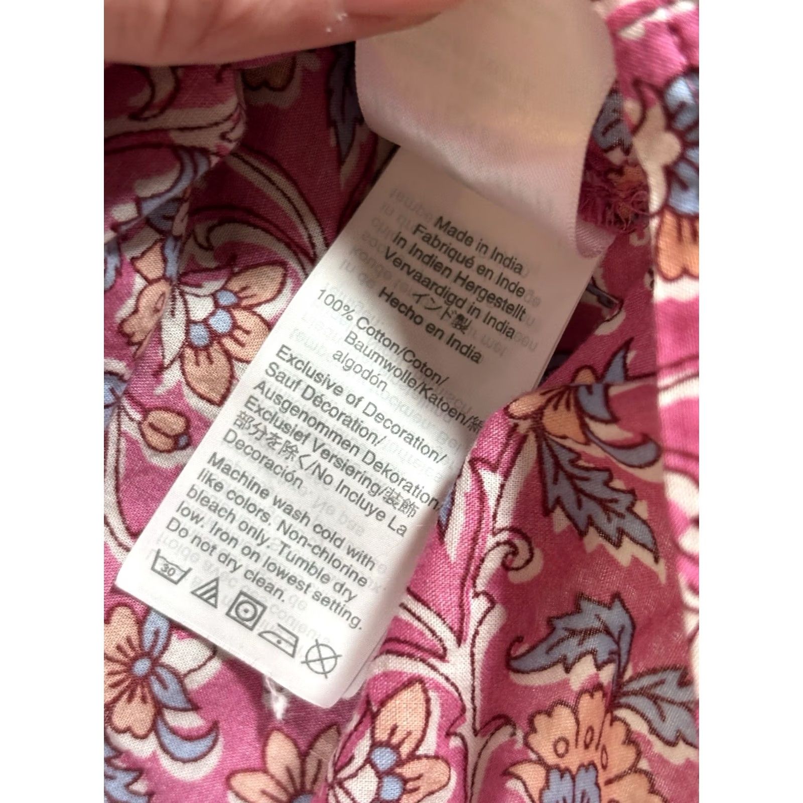 J.Crew J.CREW Blouse Pink Embroidered Floral Cotton Long Sleeve Boho V-Neck Womens M Size M / US 6-8 / IT 42-44 - 5 Thumbnail
