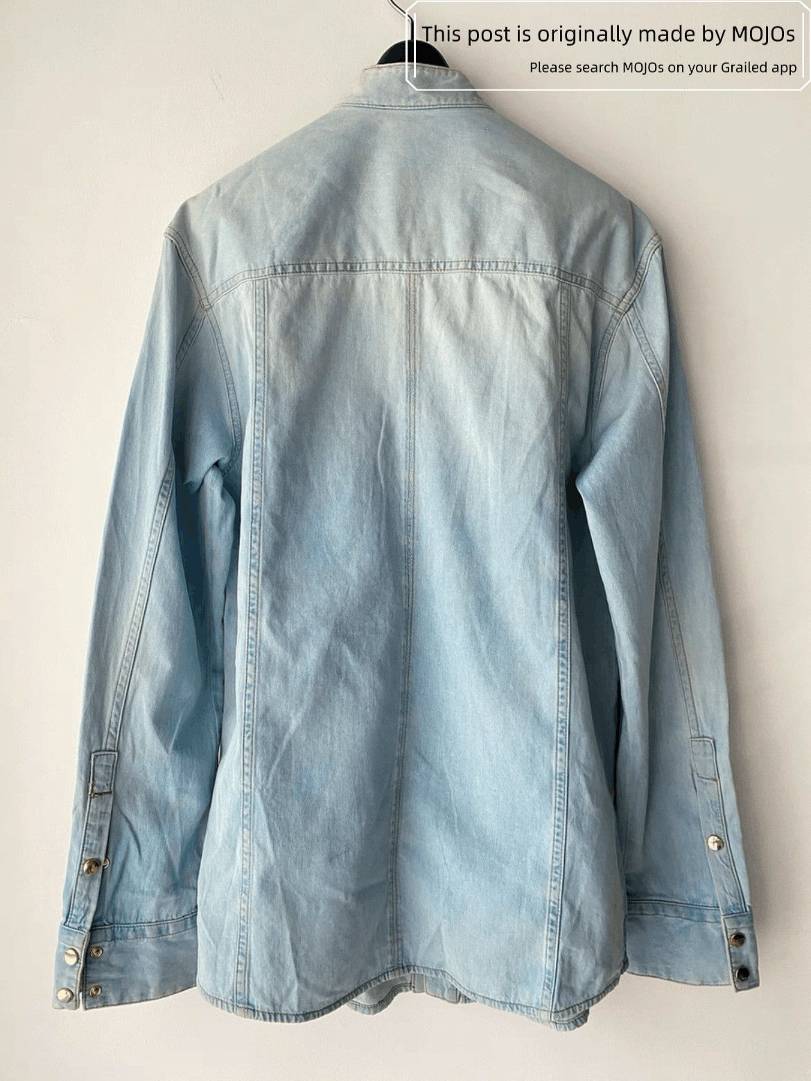Balmain Sz 38 Balmain Washed Denim Shirt Size US M / EU 48-50 / 2 - 2 Thumbnail