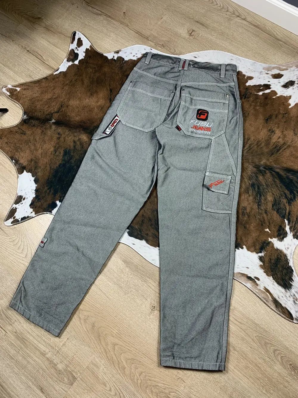 Fubu Vintage Fubu Silver Baggy Pants Jeans Rap Swag Y2K Drip Size US 29 - 1 Thumbnail