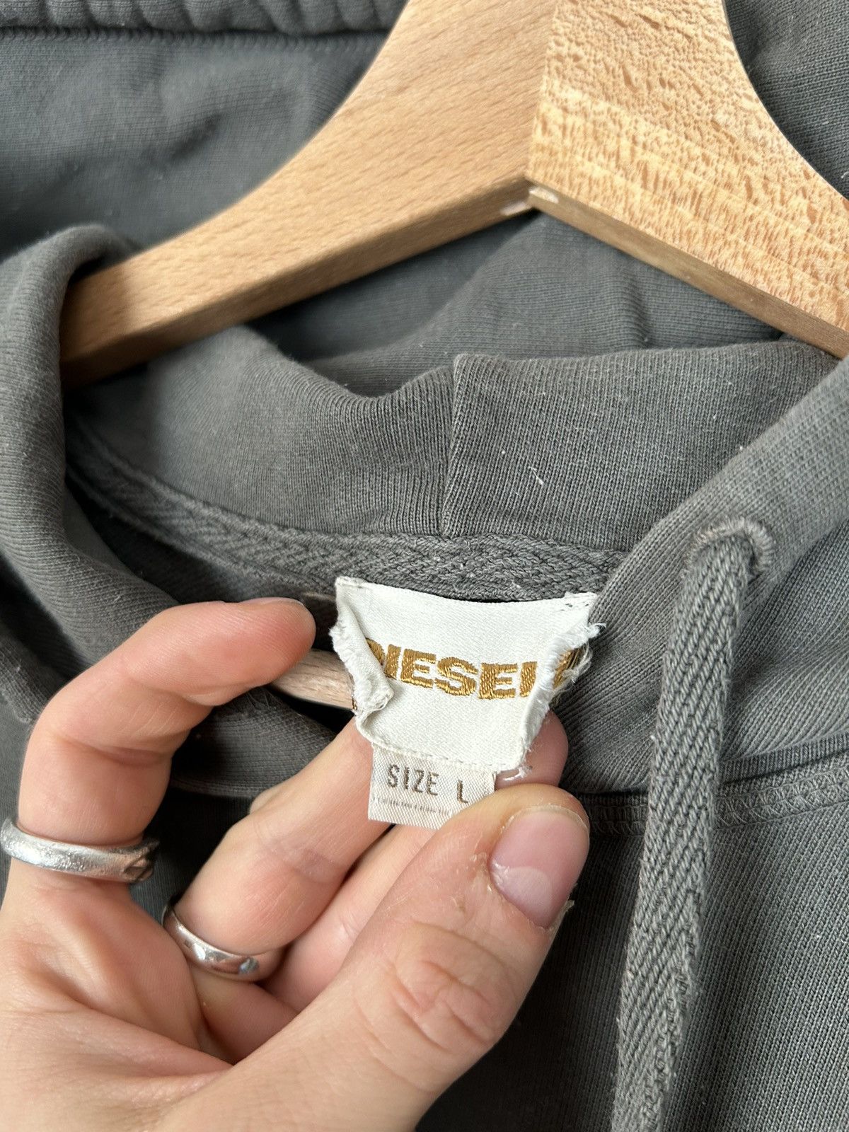 Diesel Vintage Diesel Punk Y2K Olive Hoodie Streetwear Alternative Size US L / EU 52-54 / 3 - 5 Thumbnail