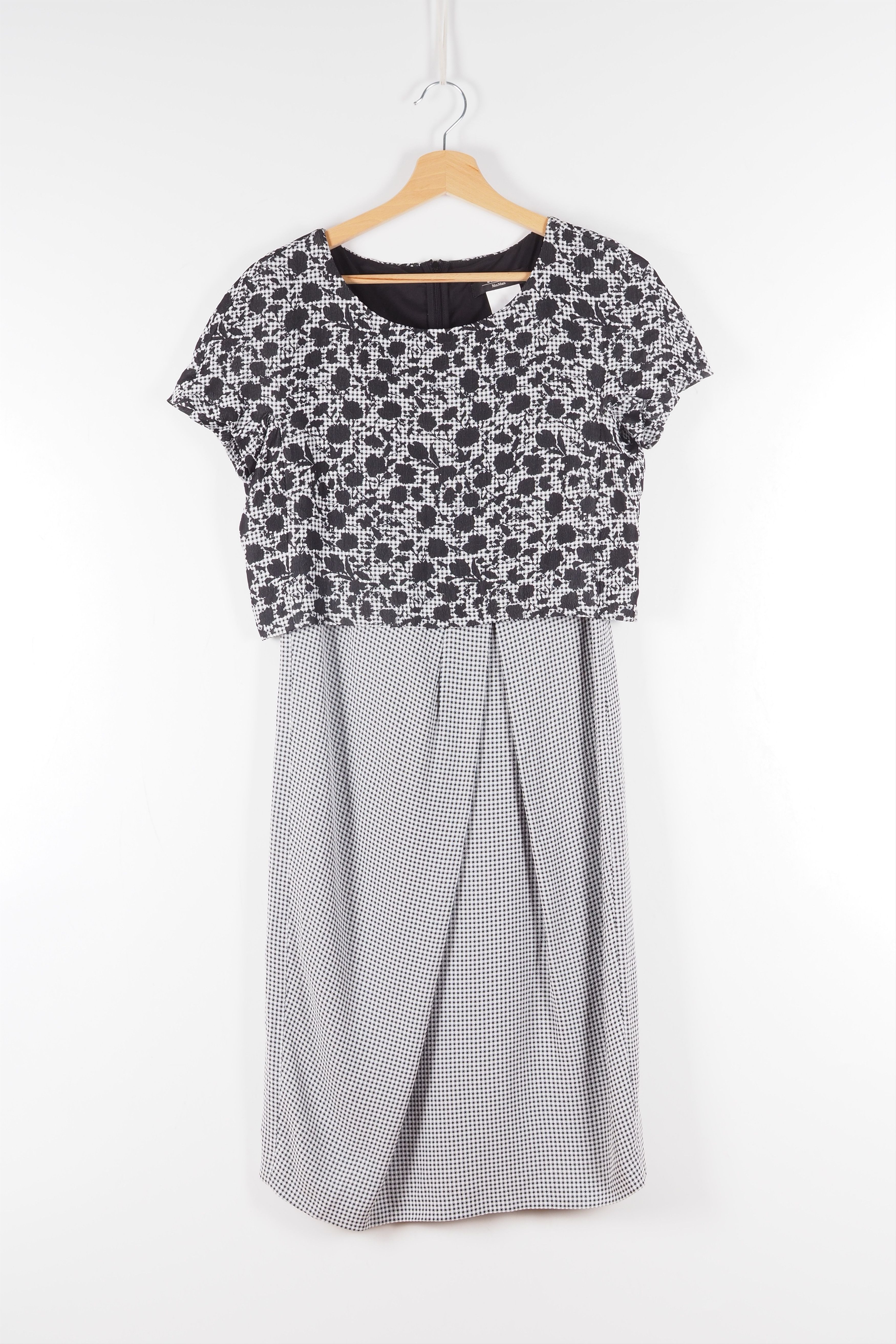 Max Mara × Weekend Max Mara Max Mara Weekend Short Sleeve Sheath Floral Check Dress Size M / US 6-8 / IT 42-44 - 2 Thumbnail