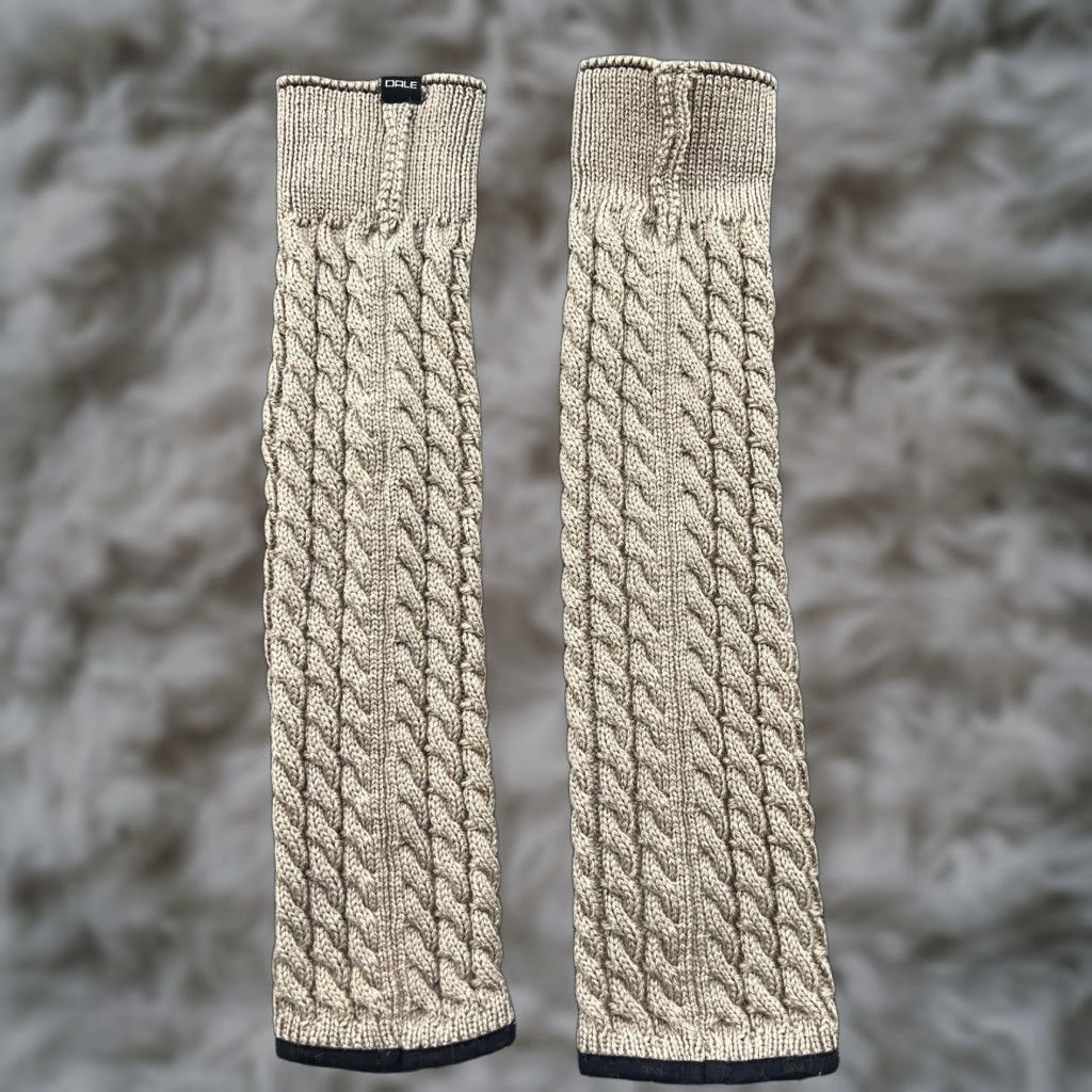 Dale Of Norway Dale of Norway Arm Warmers Beige Knitted 100% New Wool Cable Knit Arms Unisex Adults One Size Wool Knit Arm Warmer Beige Dale of Norway Size ONE SIZE - 1 Thumbnail