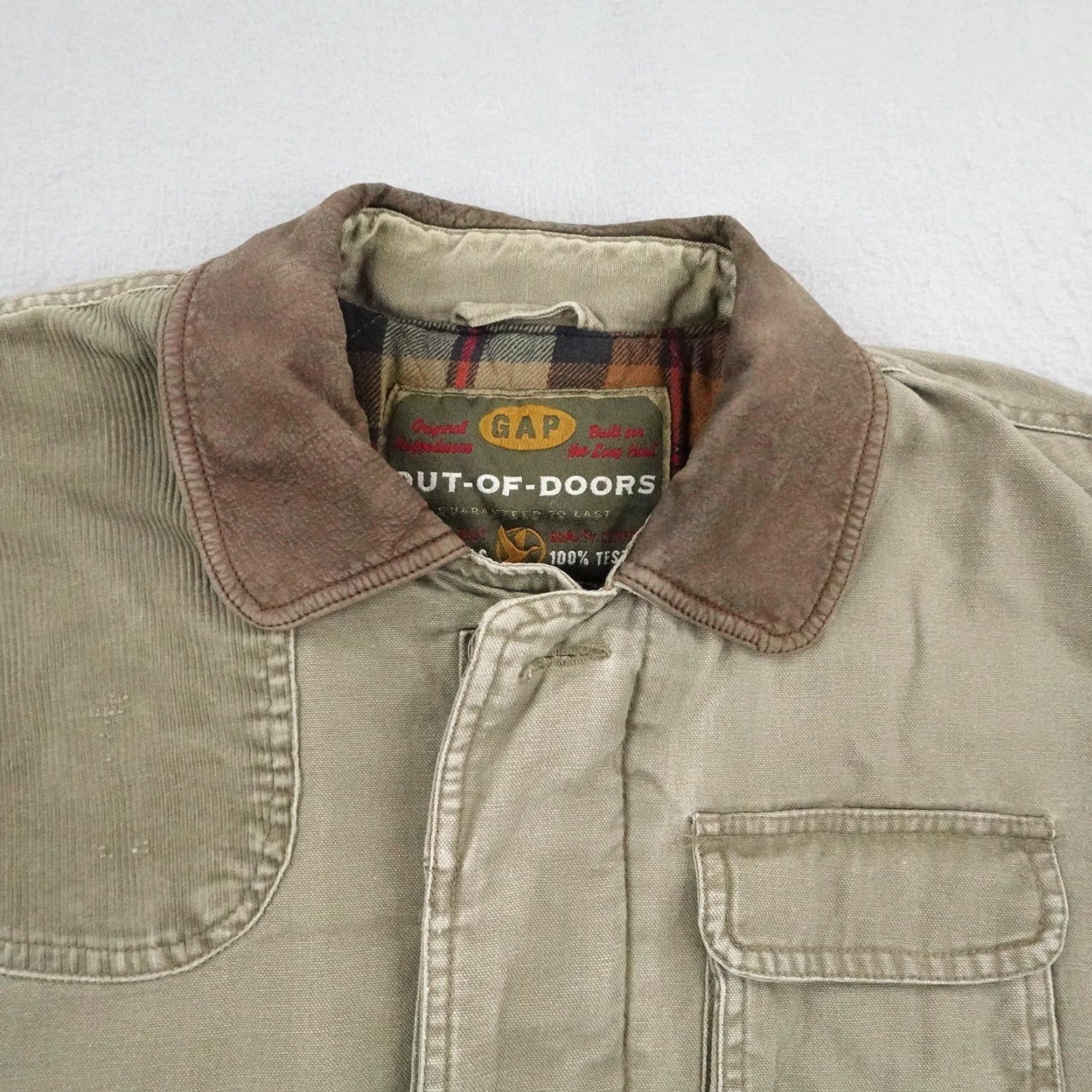 Gap VINTAGE Gap Out-of-Doors Jacket Mens XS Beige Quilted Lined Coat, Regular, Zip, Cotton Canvas, Hunting, Workwear, Casual, Travel, 90s? Size US XS / EU 42 / 0 - 2 Thumbnail