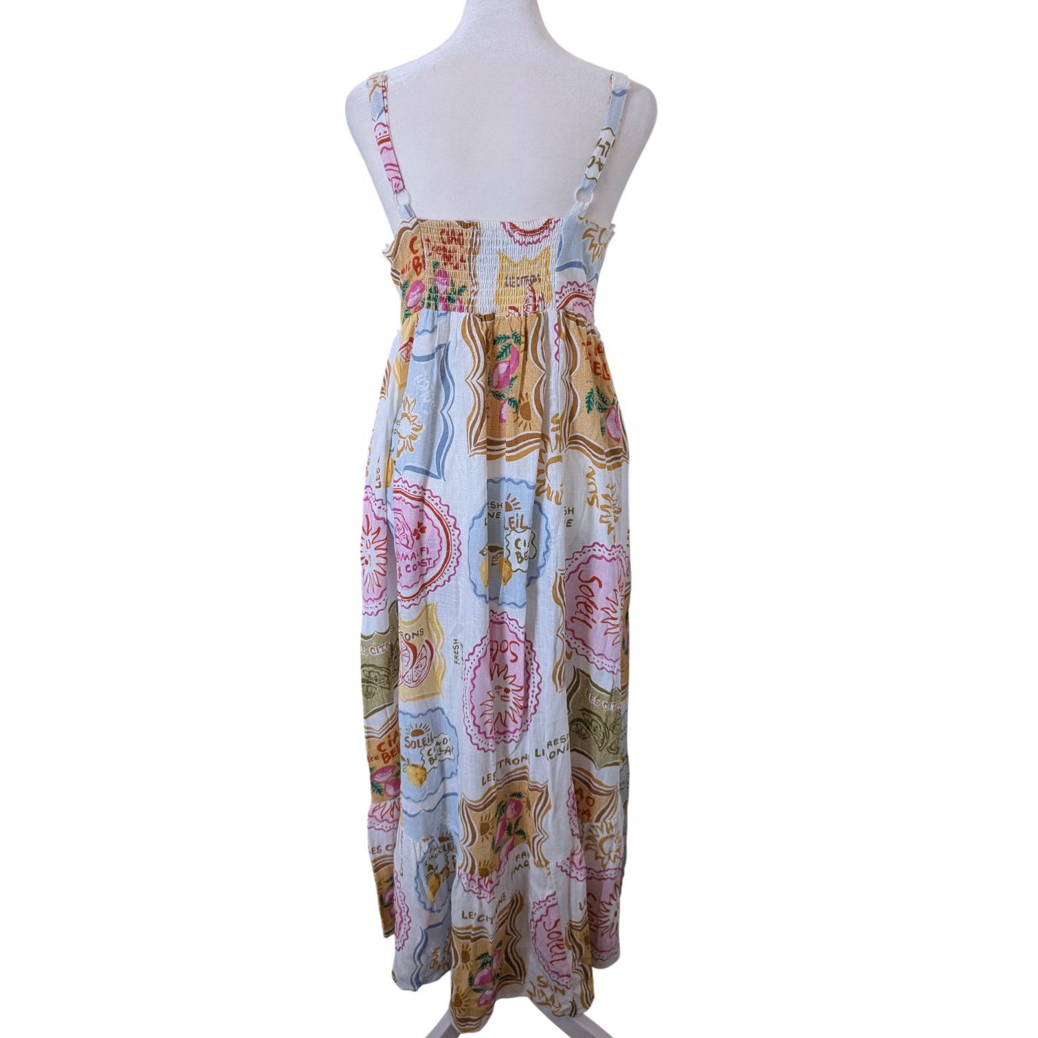 Anthropologie Paper Heart x Anthropologie Citron Soleil Coastal Midi Dress Size XS / US 0-2 / IT 36-38 - 5 Thumbnail