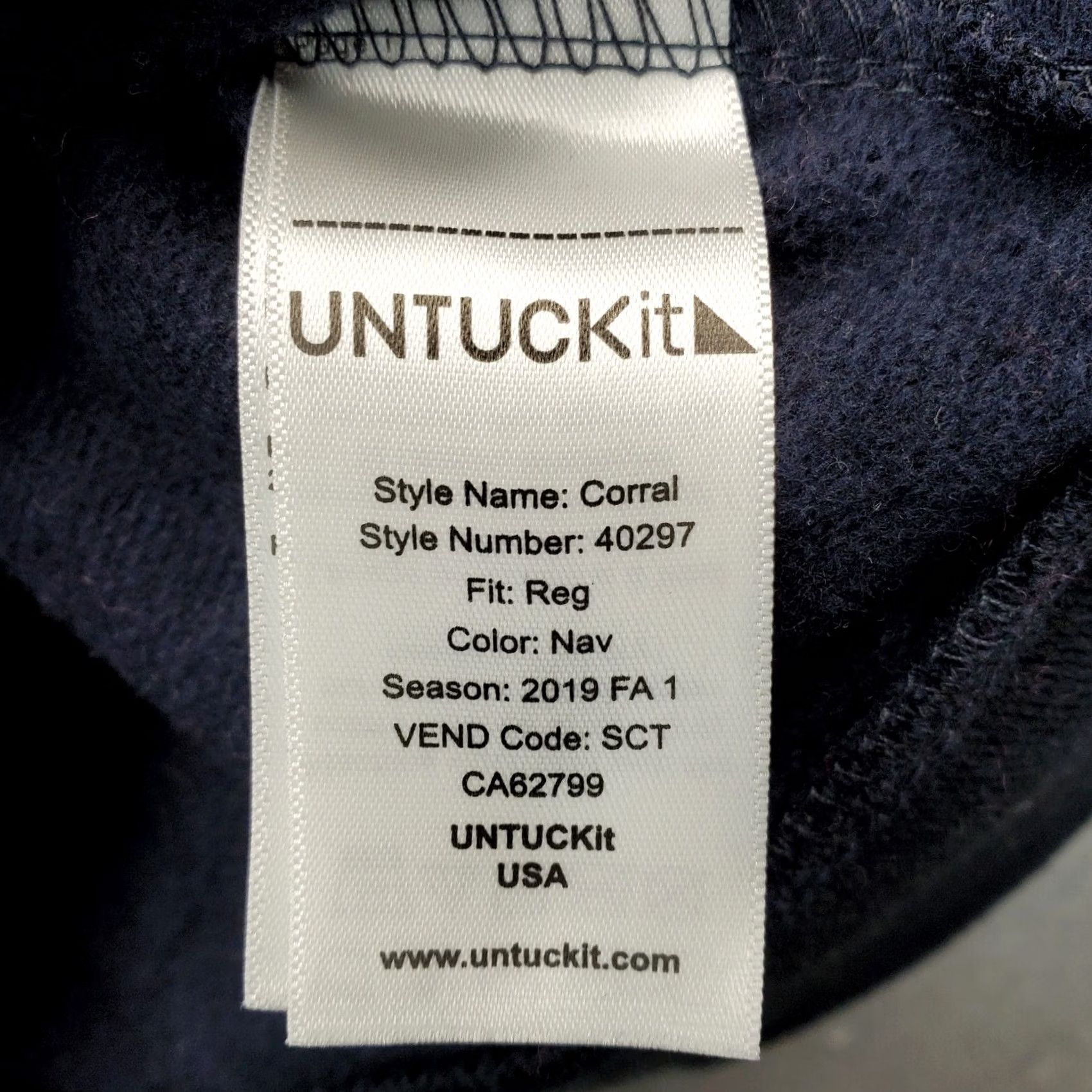 UNTUCKit UNTUCKit Sweatshirt Men Medium Black Regular Fit Mock Neck Elastic Cuff Hem Shirt Size US M / EU 48-50 / 2 - 6 Thumbnail